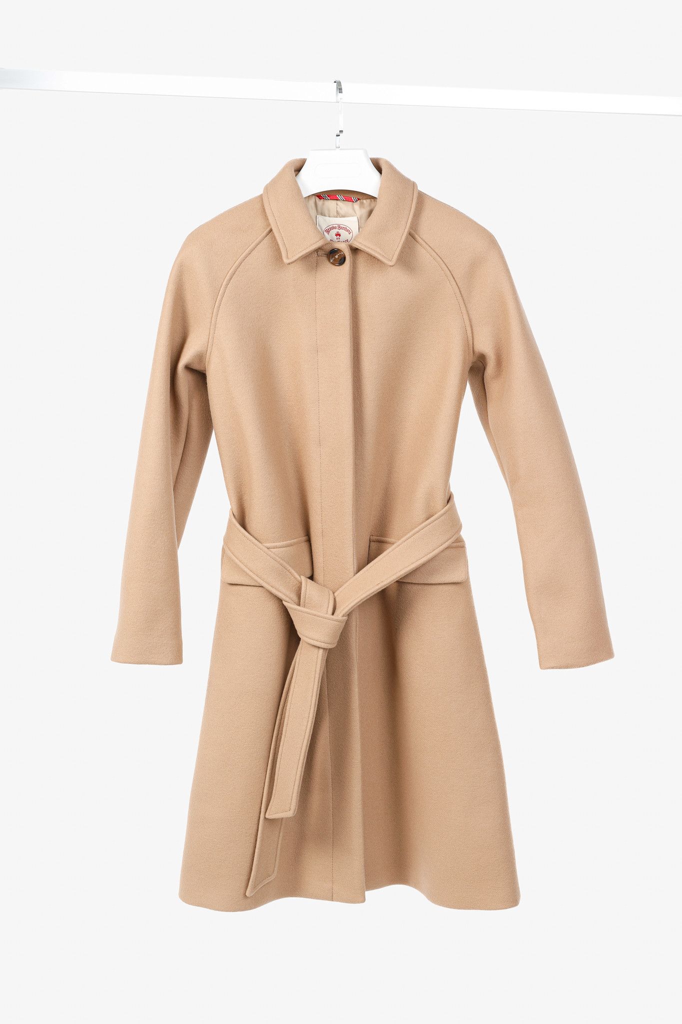 Brooks Brothers Brooks Brothers Tan Wool-Blend Belted Coat Size XS / US 0-2 / IT 36-38 - 1 Thumbnail