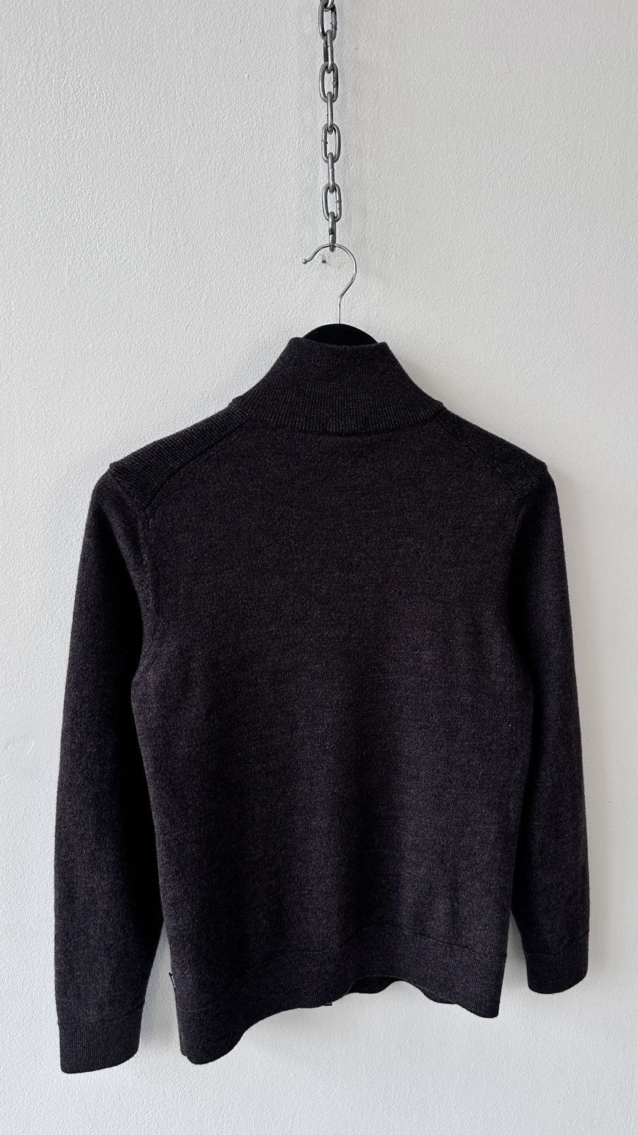 Hugo Boss Hugo Boss Zip Up Knit Jumper S Regular Fit Brown Virgin Wool Size US S / EU 44-46 / 1 - 15 Thumbnail