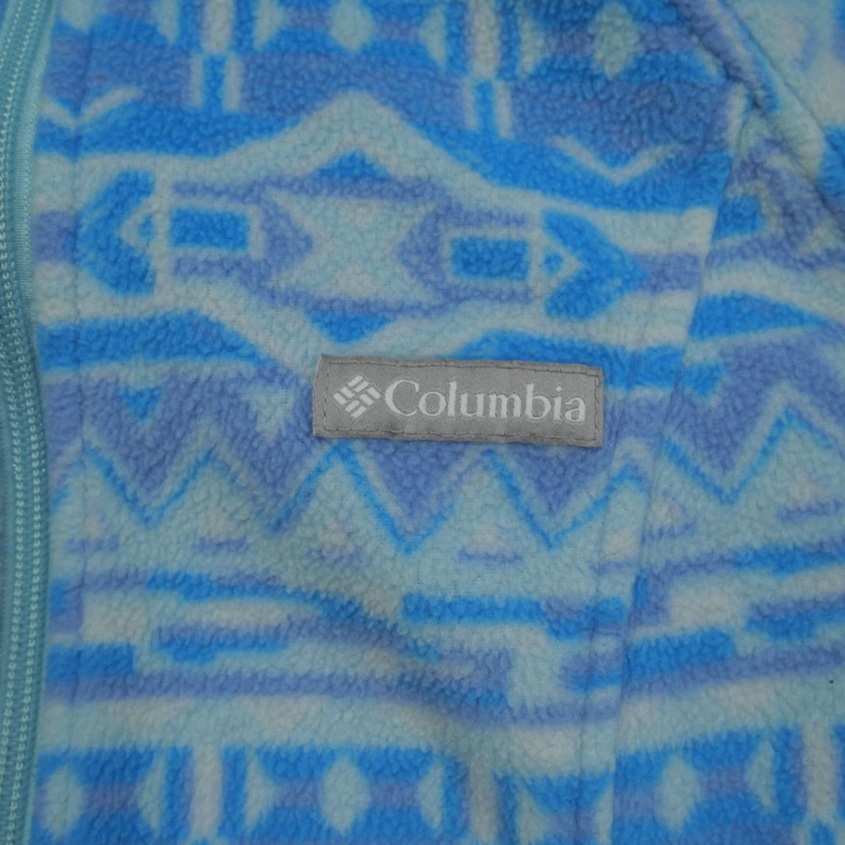 Vintage Columbia Jacket Womens Medium Blue Aztec Fleece Full Zip Casual Outdoors Size M / US 6-8 / IT 42-44 - 2 Thumbnail