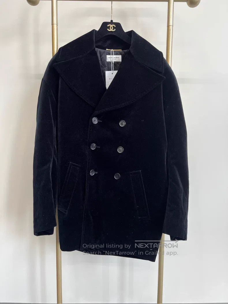 Saint Laurent Paris Saint Laurent Paris Glitter Logo Velvet Coat Size US S / EU 44-46 / 1 - 2 Thumbnail