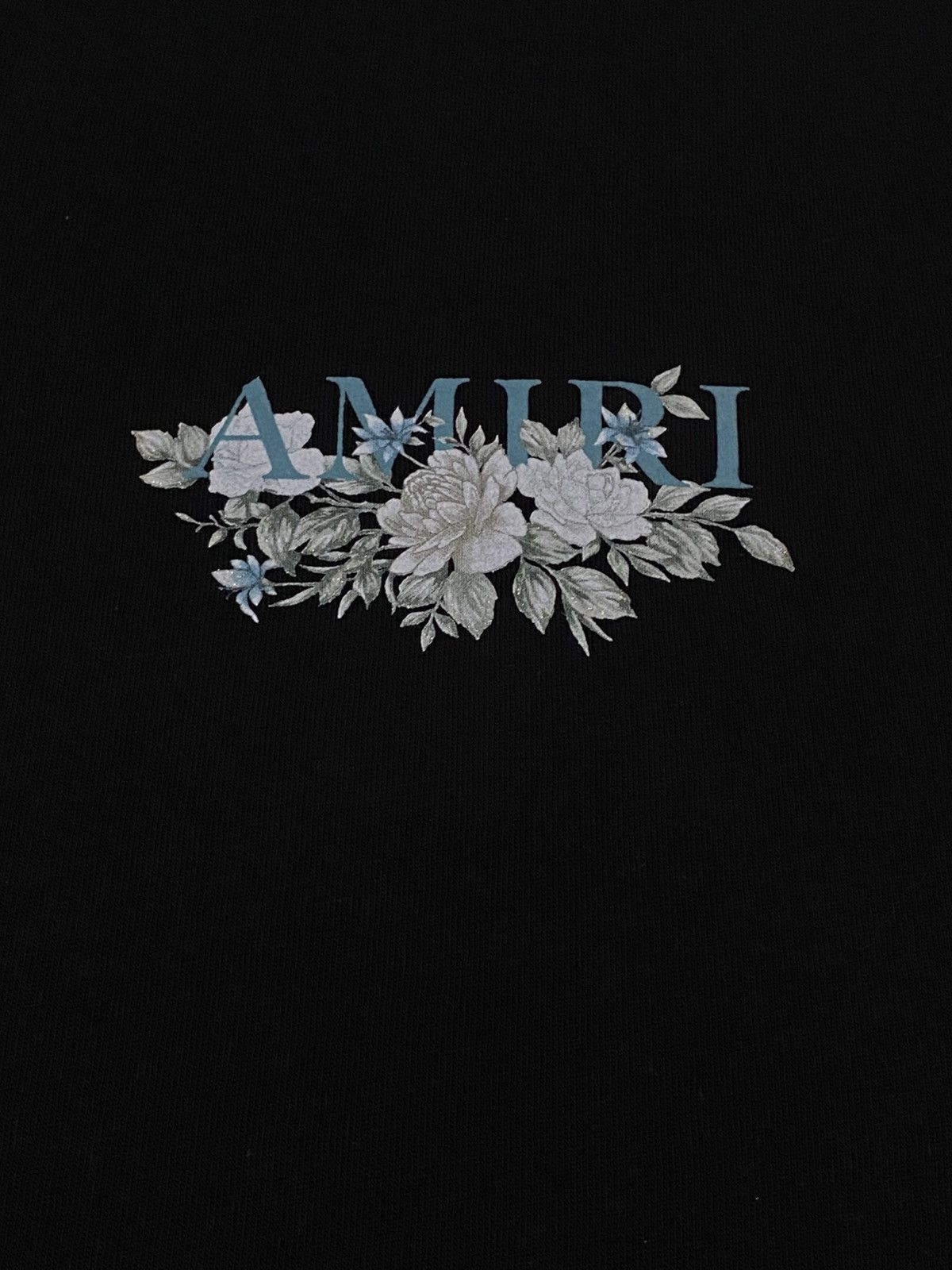 Amiri Amiri Floral Logo Black T-Shirt Size US L / EU 52-54 / 3 - 7 Thumbnail