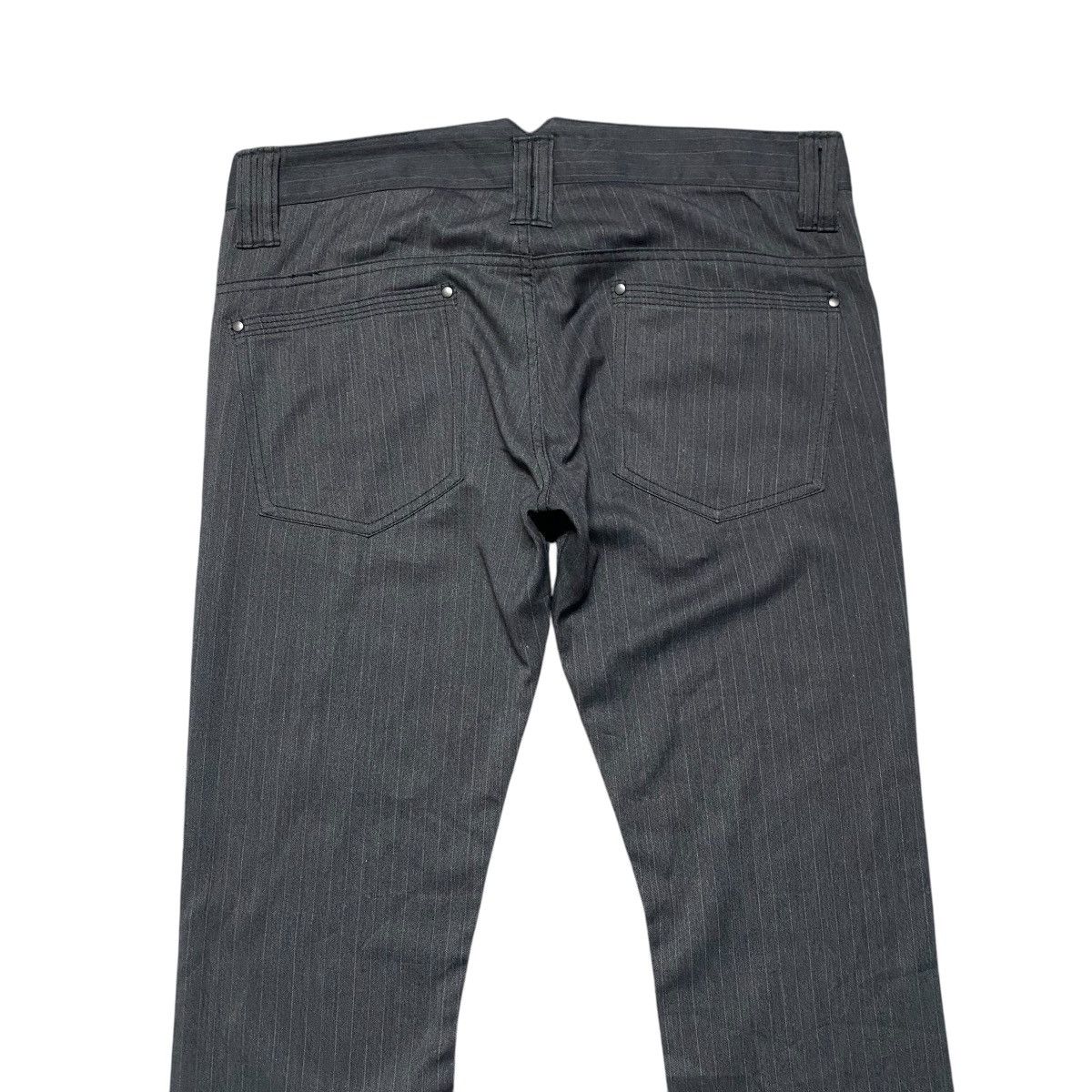Japanese Brand GARÇON WAVE Pinstripe Wolf Low Flare Pants Size US 31 - 9 Thumbnail