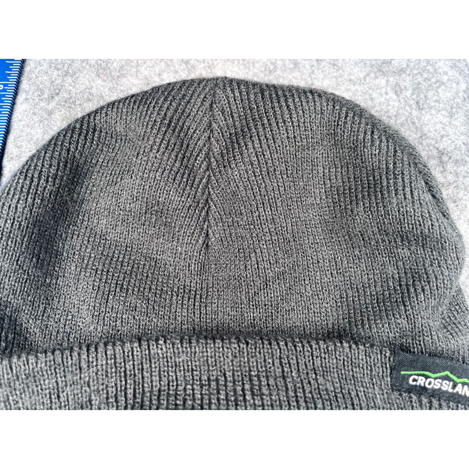 Vintage Crossland Yampa Valley Bank Beanie Toque Adult One Size Gray Knit Acrylic Embroidered Beanie Size ONE SIZE - 3 Thumbnail