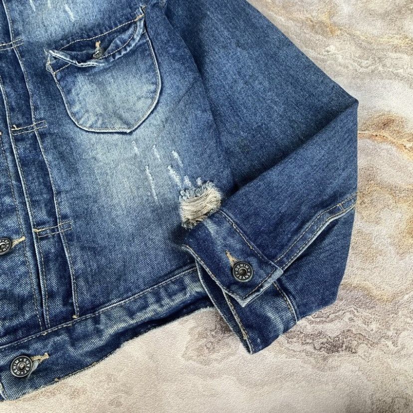 Japanese Brand ONE POINT TYPE 1 DISTRESSED DENIM JACKET Size US M / EU 48-50 / 2 - 5 Thumbnail