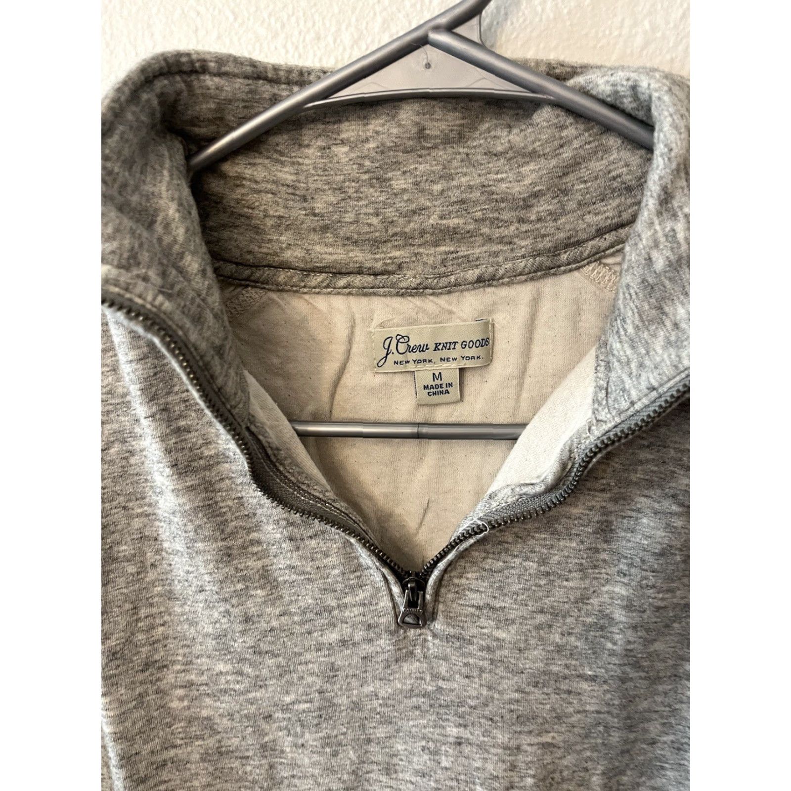 J.Crew VINTAGE J.CREW Sweater Shirt Men Medium Gray Double-knit Half-zip Pullover F8147 Knitted Knit 90s? Mens Size US M / EU 48-50 / 2 - 2 Thumbnail