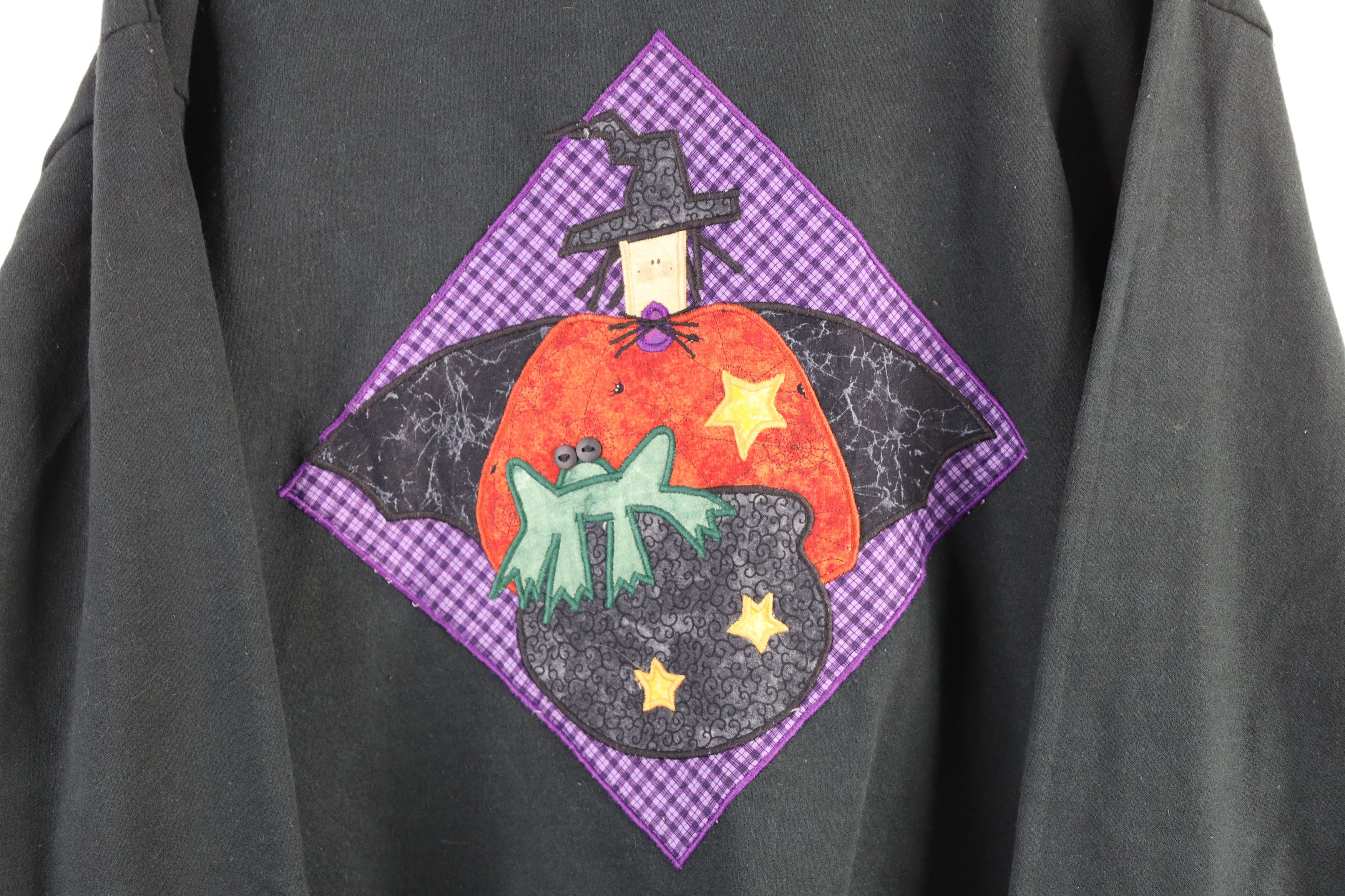 Vintage Vintage 90s Streetwear Witch Pumpkin Halloween Sweatshirt Size M / US 6-8 / IT 42-44 - 4 Thumbnail