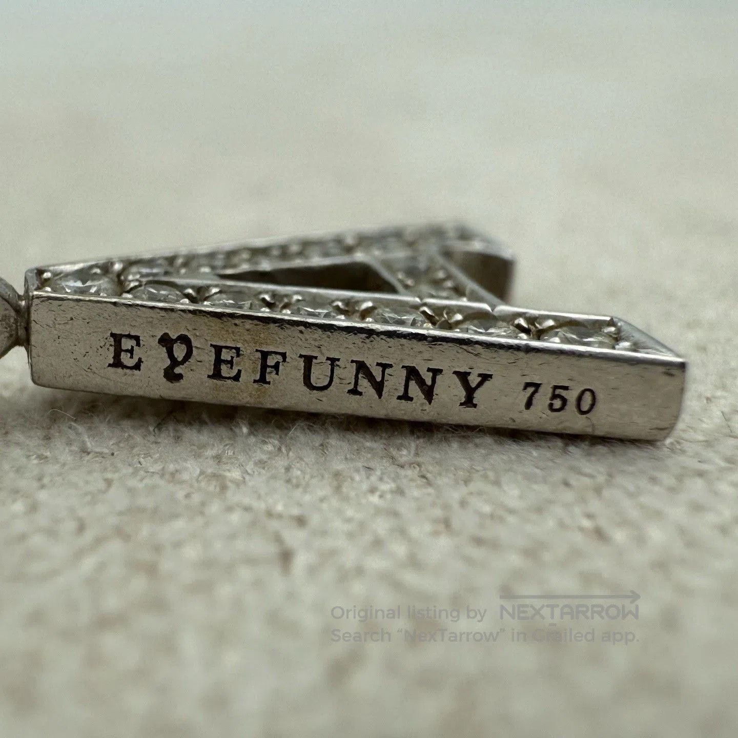EYEFUNNY Eyefunny White Gold Diamond Letter A Pendant. Size ONE SIZE - 4 Thumbnail