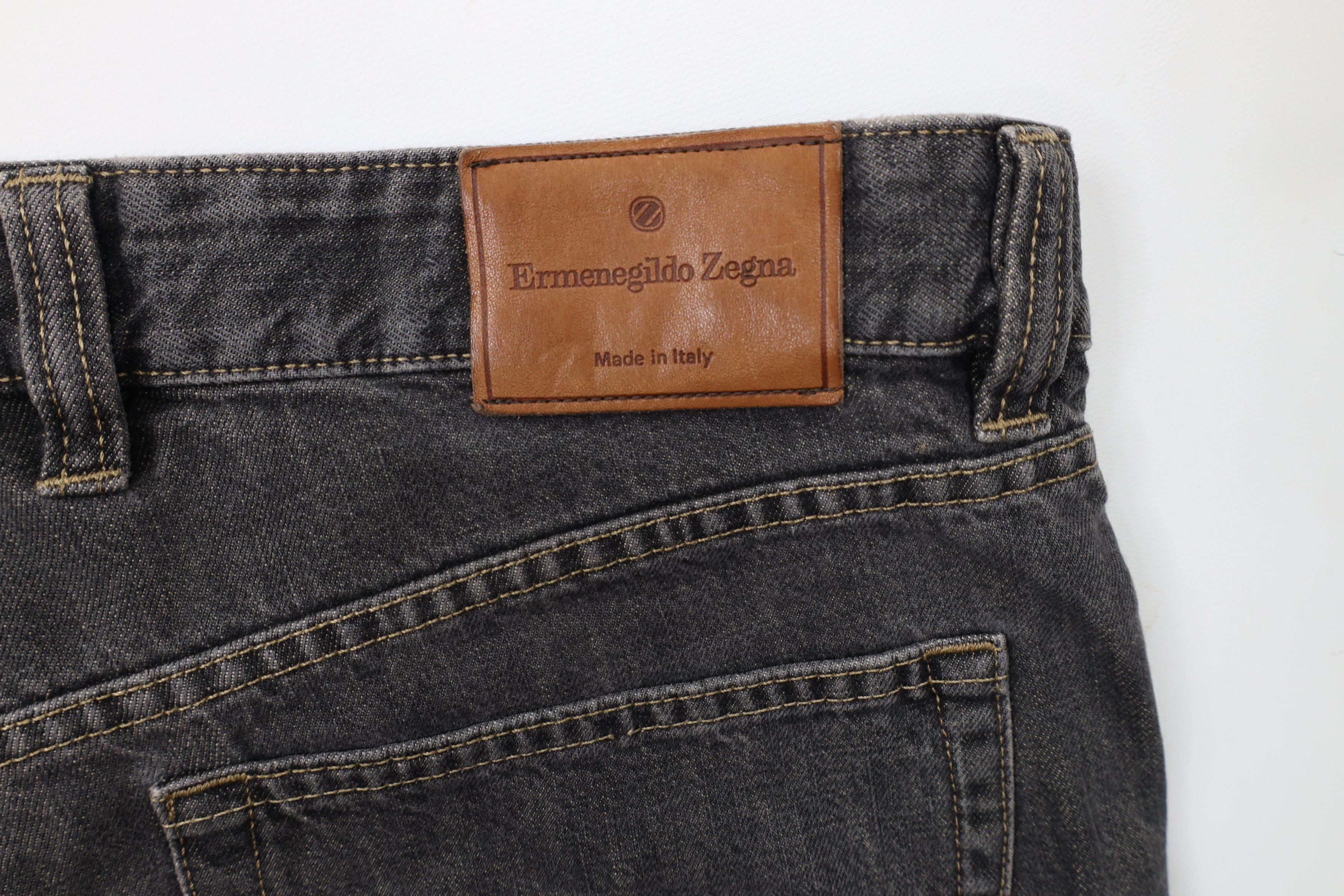 Ermenegildo Zegna × Vintage Vintage Ermenegildo Zegna Leg Denim Jeans Black Cotton Size US 38 / EU 54 - 13 Thumbnail