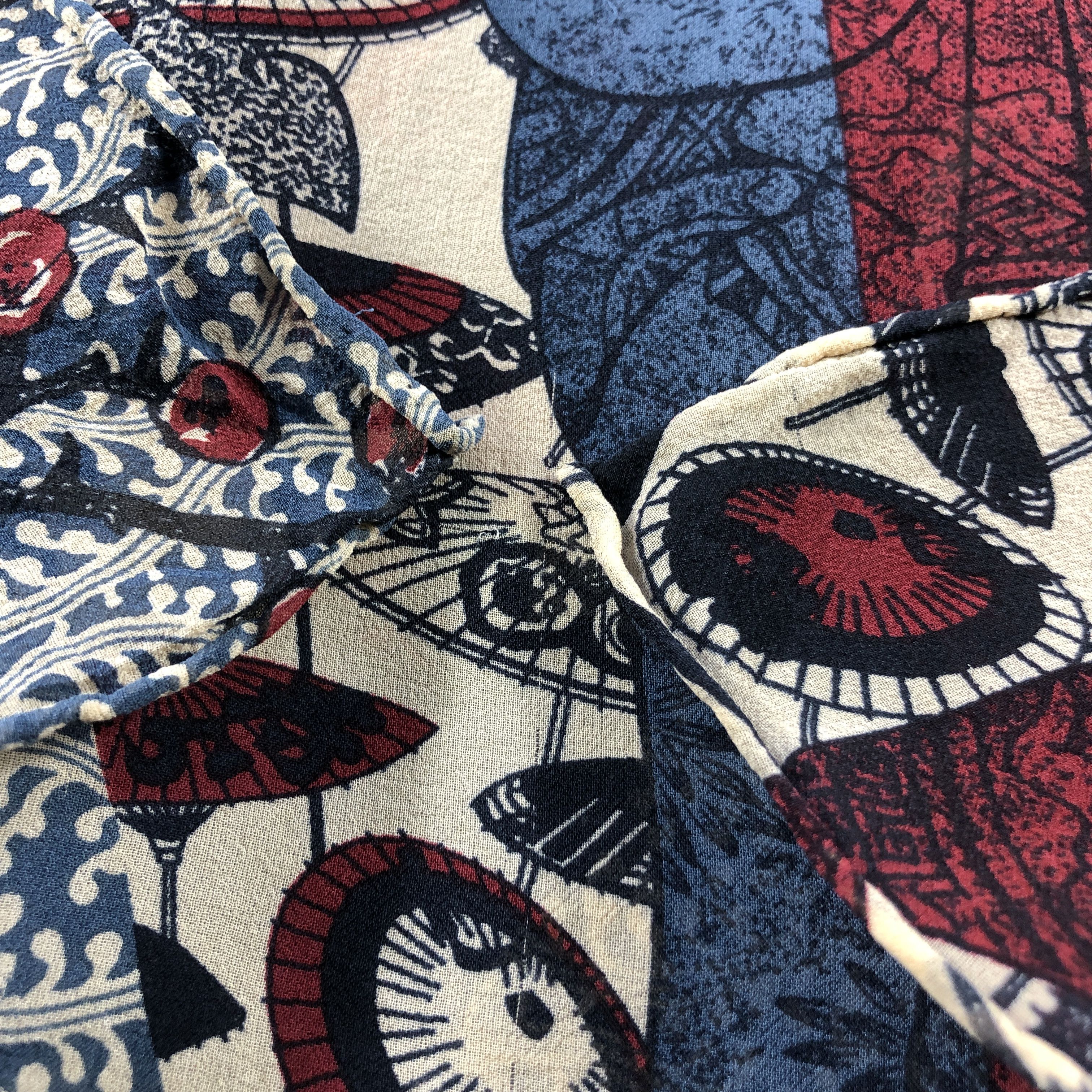 Vintage Japanese Arts Hand Rolled Silk Stole Silk Scarf M1380 Size ONE SIZE - 4 Thumbnail