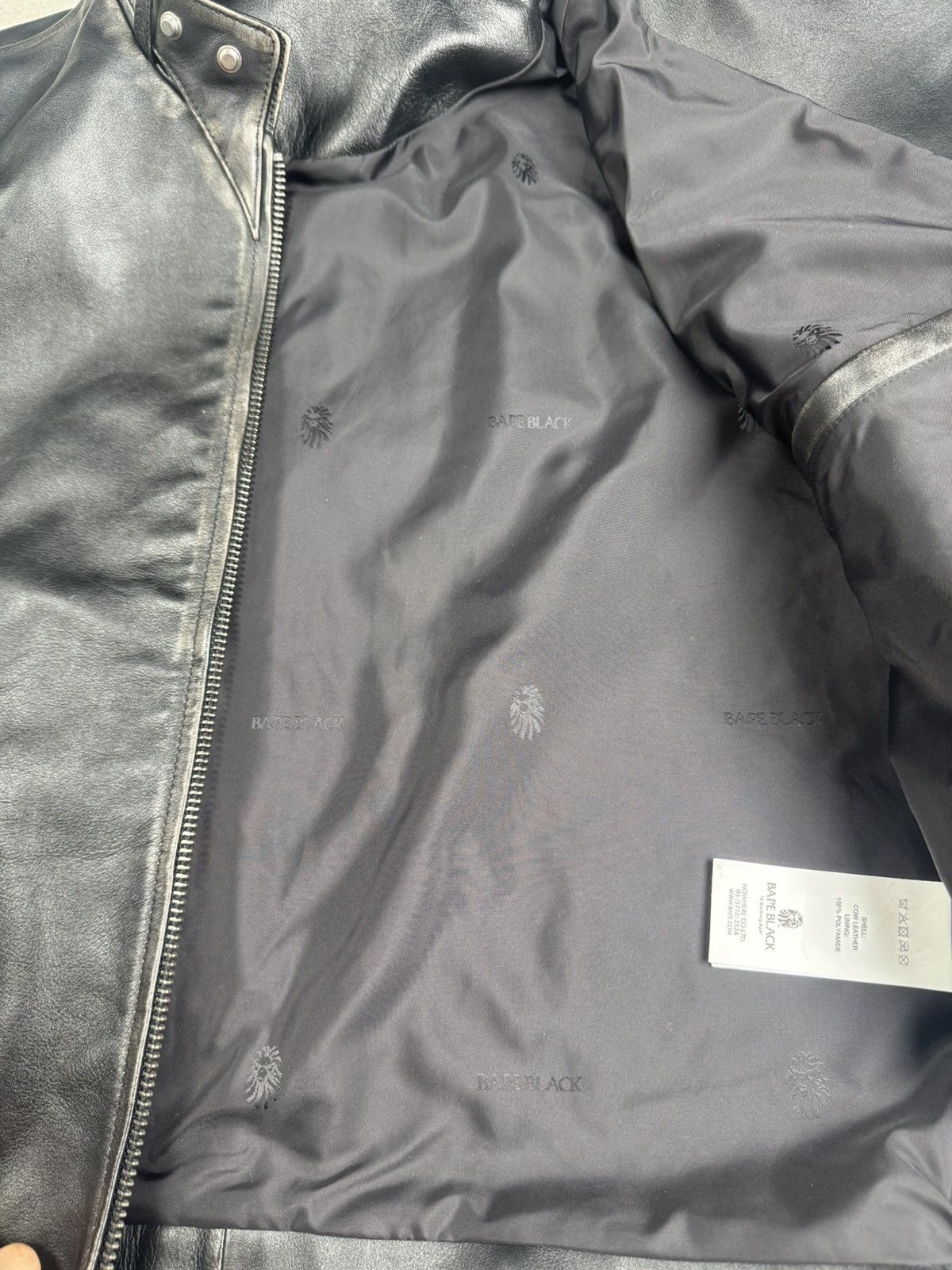 Bape Bape black washed leather Harrington Style jacket Size US M / EU 48-50 / 2 - 11 Thumbnail