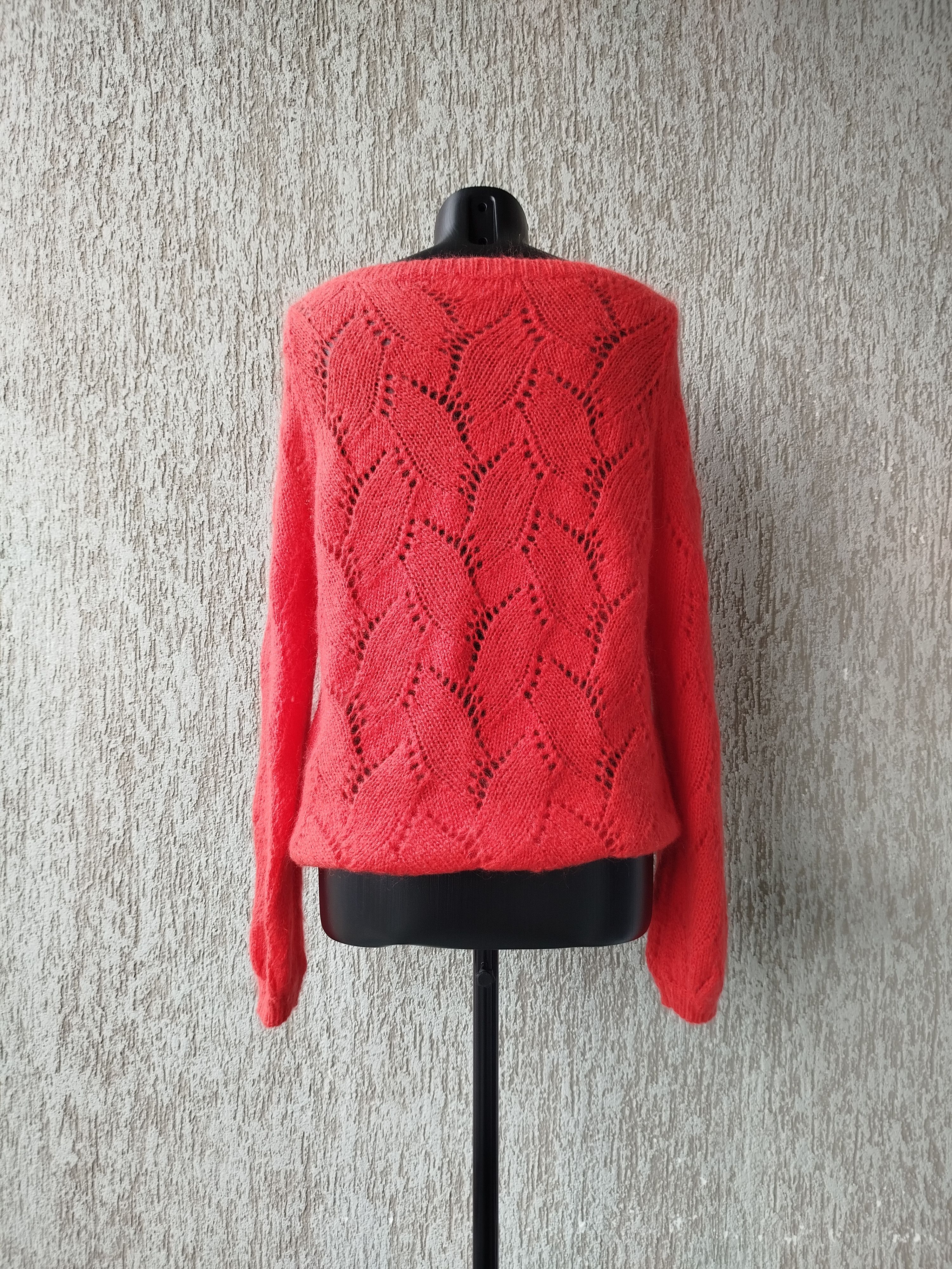 Sezane Sweater Jumper Coral Lace Knit Mohair Merino Size S Size S / US 4 / IT 40 - 7 Thumbnail