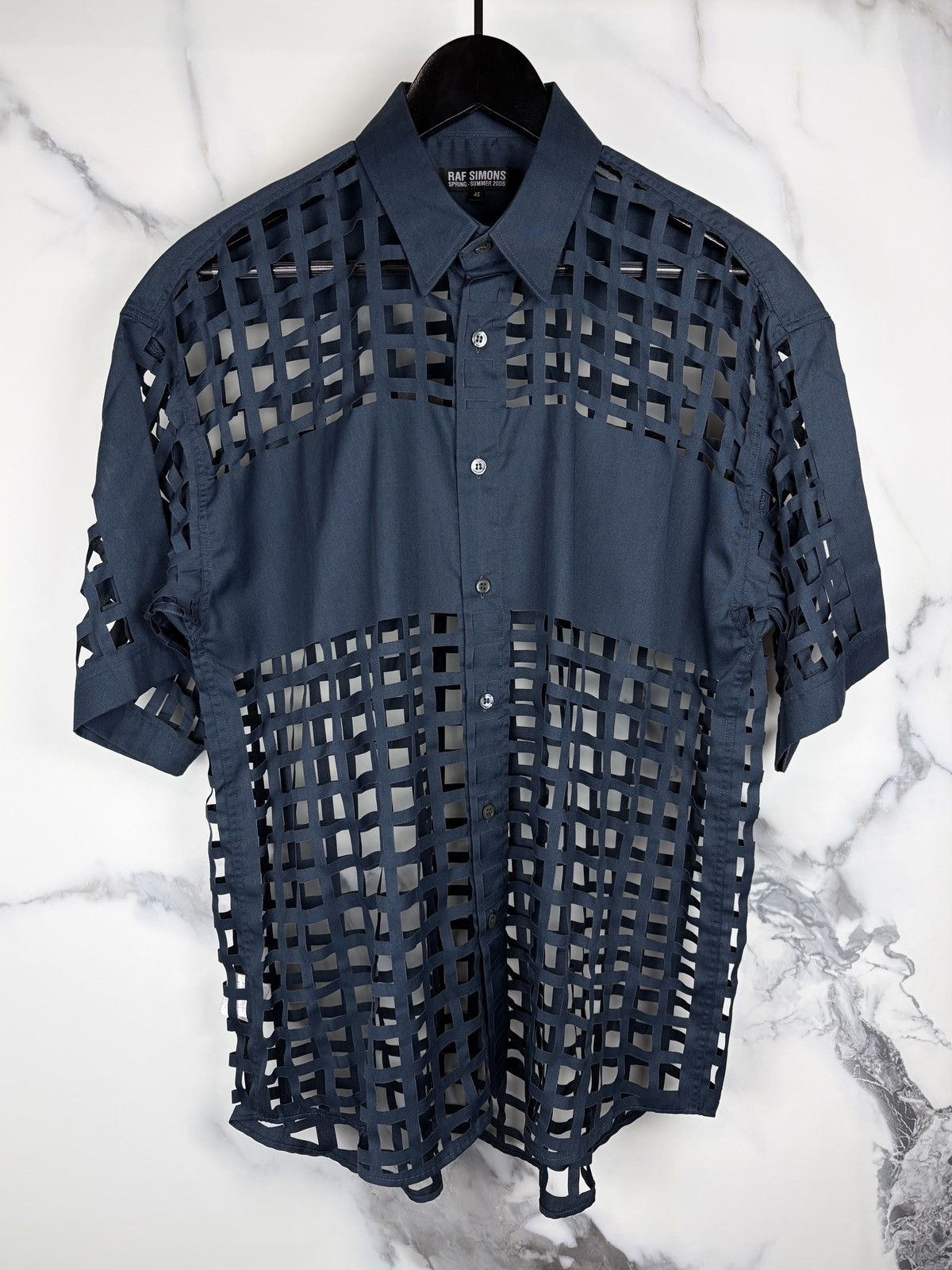 Raf Simons SS06 Raf Simons Laser Cut Net Buttonup Shirt Icarus Surgit Size US S / EU 44-46 / 1 - 1 Thumbnail