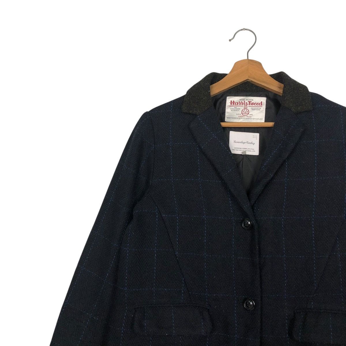 Harris Tweed 🔥VINTAGE WOOL JACKET HARRIS TWEED TARTAN DESIGN Size US L / EU 52-54 / 3 - 9 Thumbnail