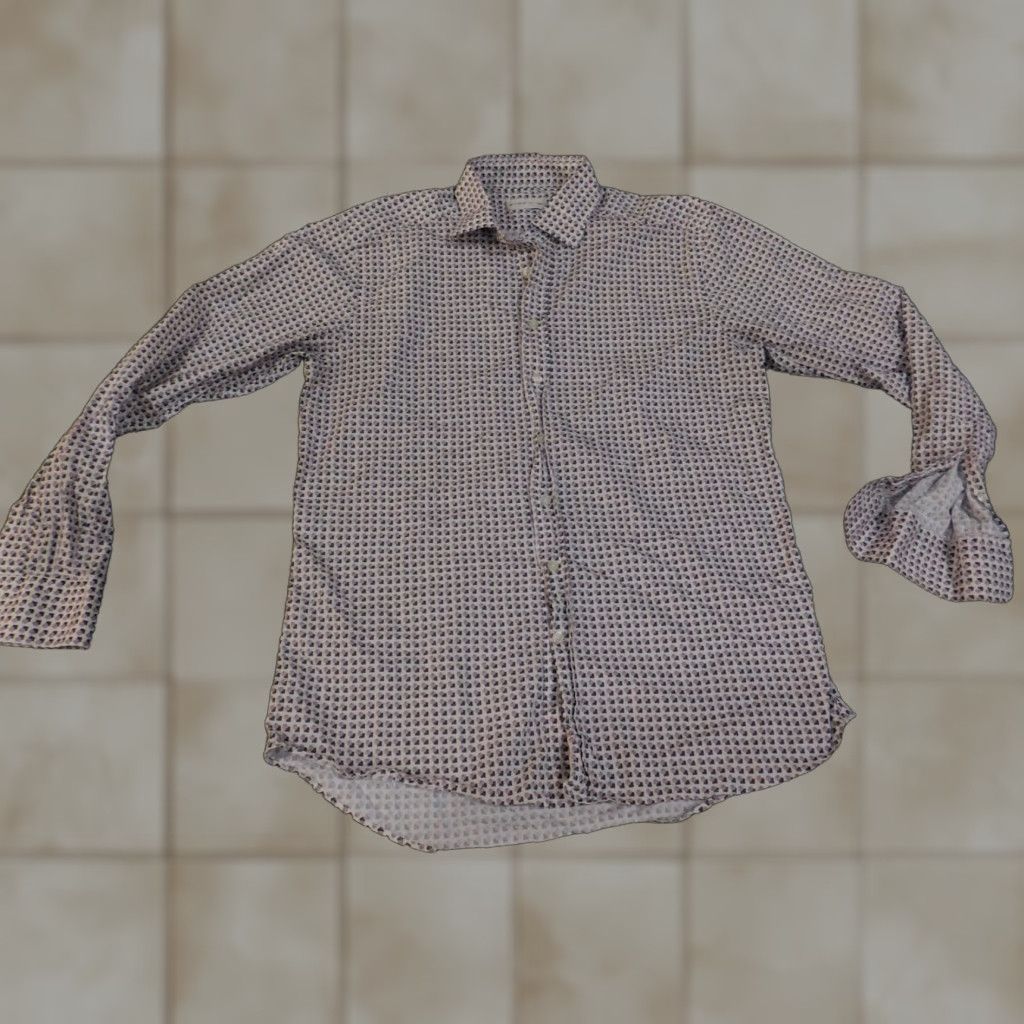 Etro ETRO Shirt Mens Large Purple Geometric Print Button Up Made in Italy Long Sleeve Size US L / EU 52-54 / 3 - 1 Thumbnail