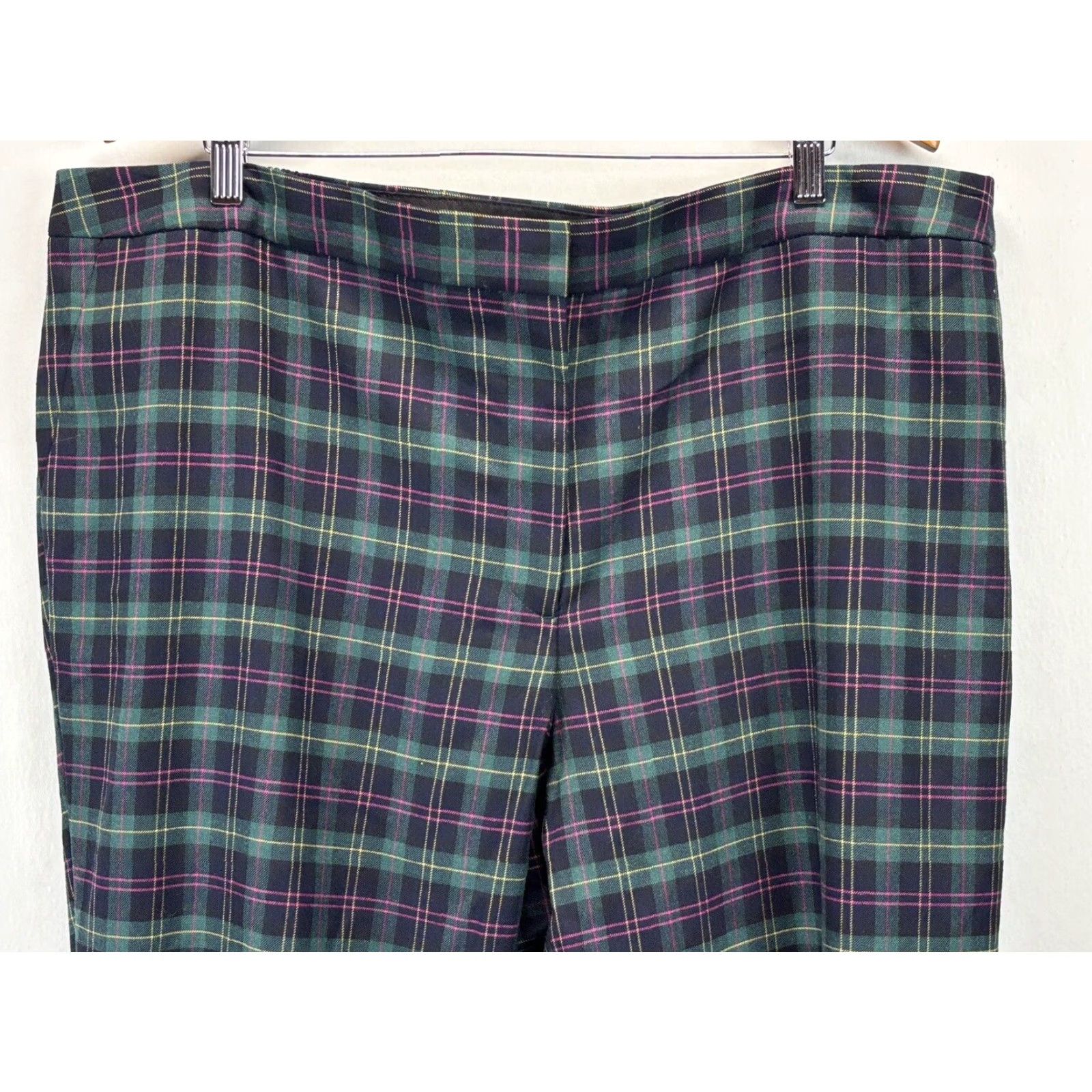 Talbots Talbots Hampshire Ankle Plaid Pants 22W Plus Women’s Elastic Sides Wool Multicolor Size 40" / US 18 - 2 Thumbnail