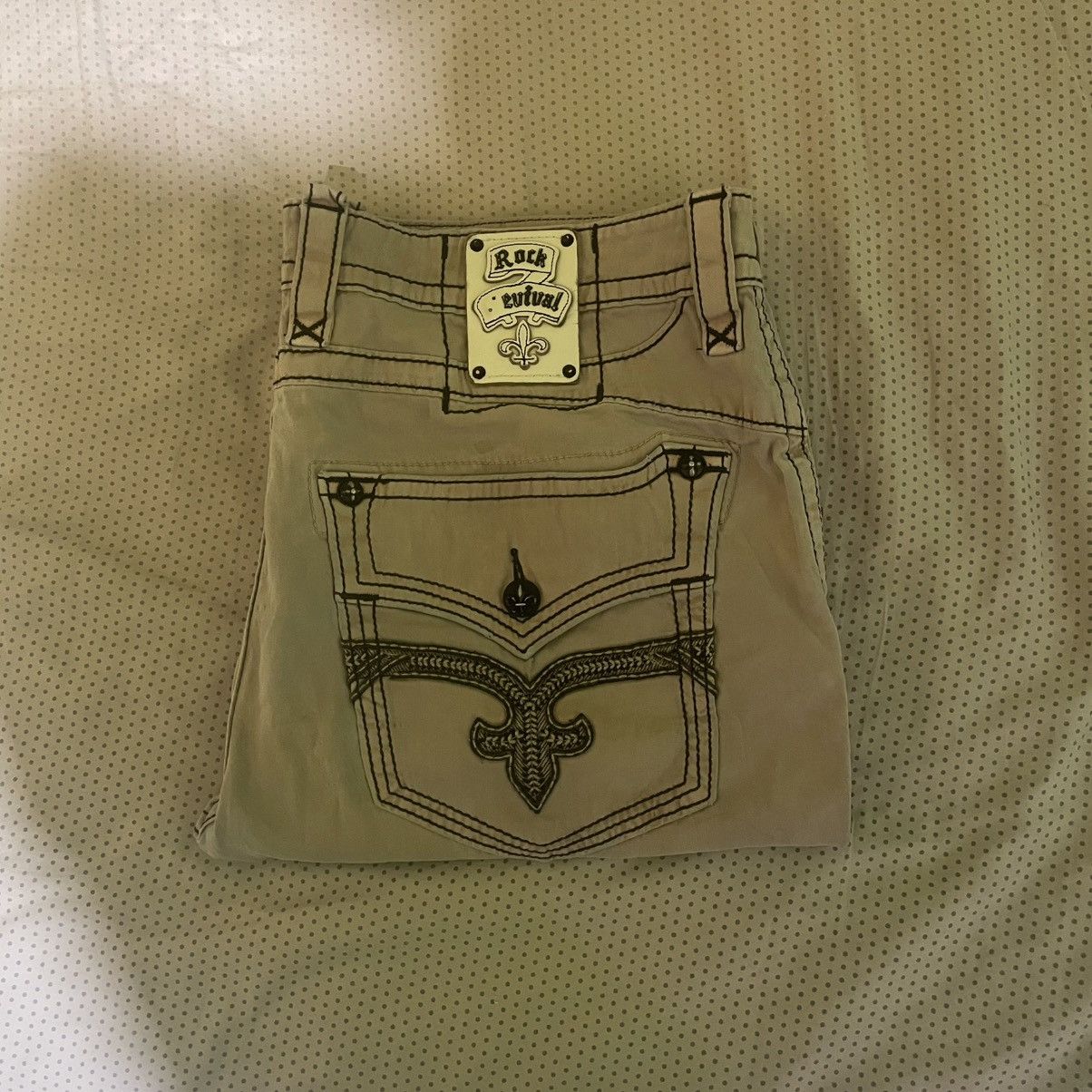 Rock Revival Rock Revival Beige Straight Jeans Size US 38 / EU 54 - 1 Thumbnail