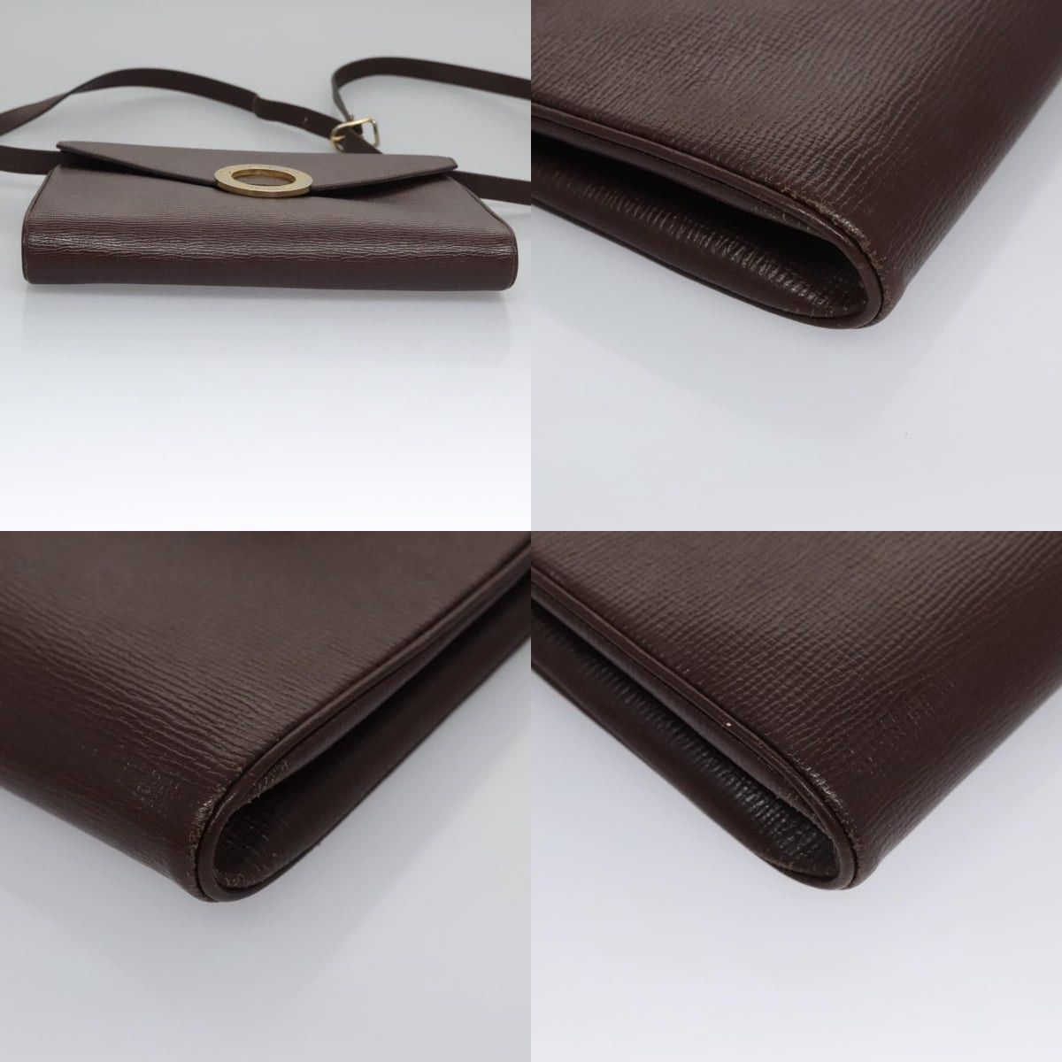 Celine CELINE Circle Shoulder Bag Leather Brown Gold Size ONE SIZE - 10 Thumbnail