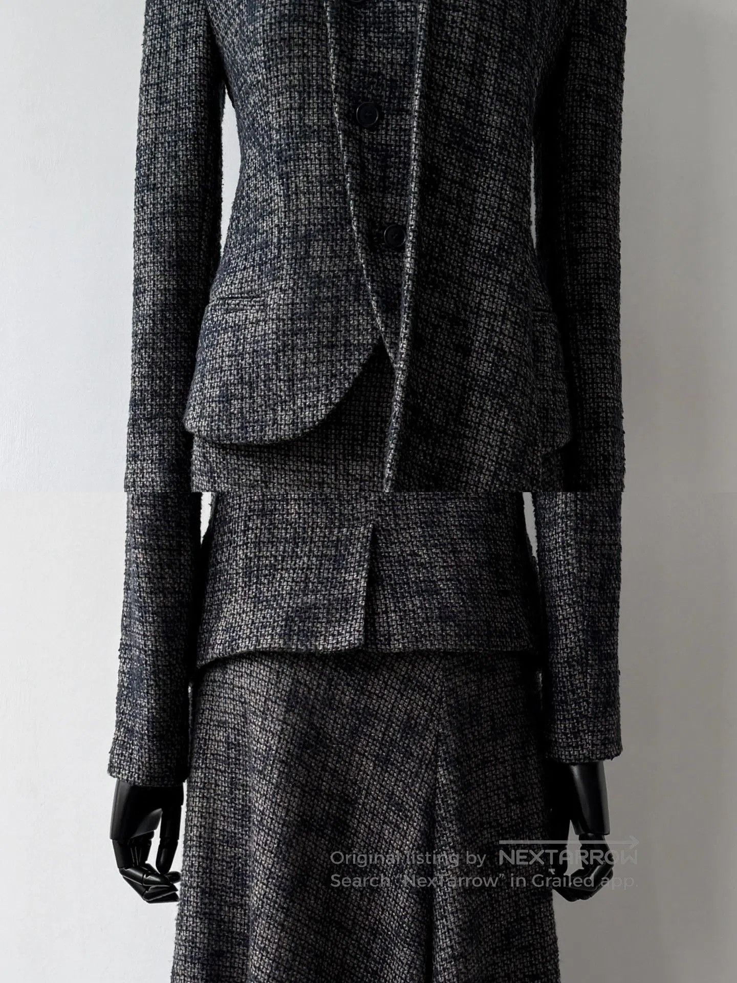 Yohji Yamamoto Yohji Yamamoto Noir 17AW Tweed Suit Dress Set. Size M / US 6-8 / IT 42-44 - 8 Thumbnail