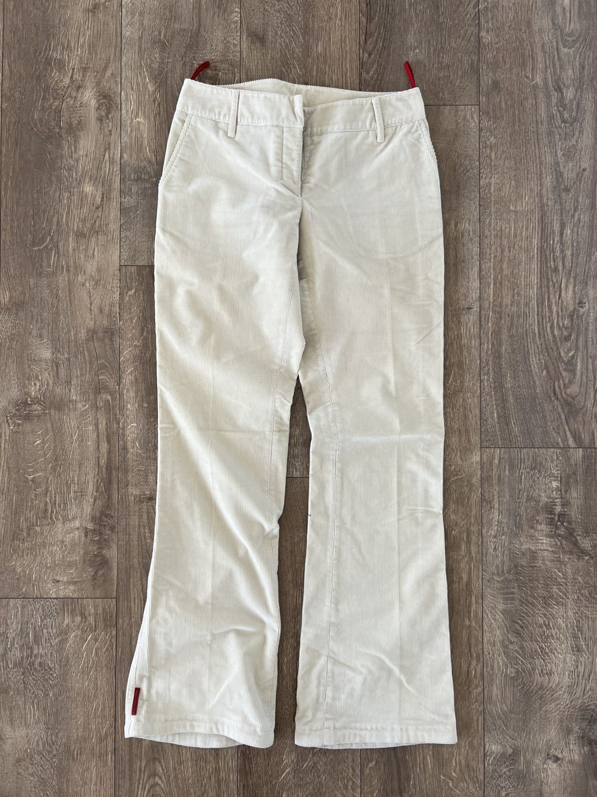 Prada Prada Flare Corduroy Red Tab Pants Size US 30 / EU 46 - 1 Thumbnail