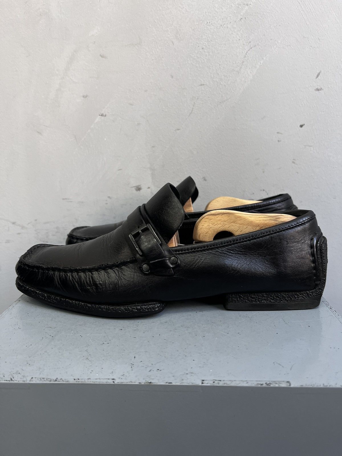 Gucci Gucci black leather loafers luxury classic designer style Size US 8.5 / EU 41-42 - 4 Thumbnail