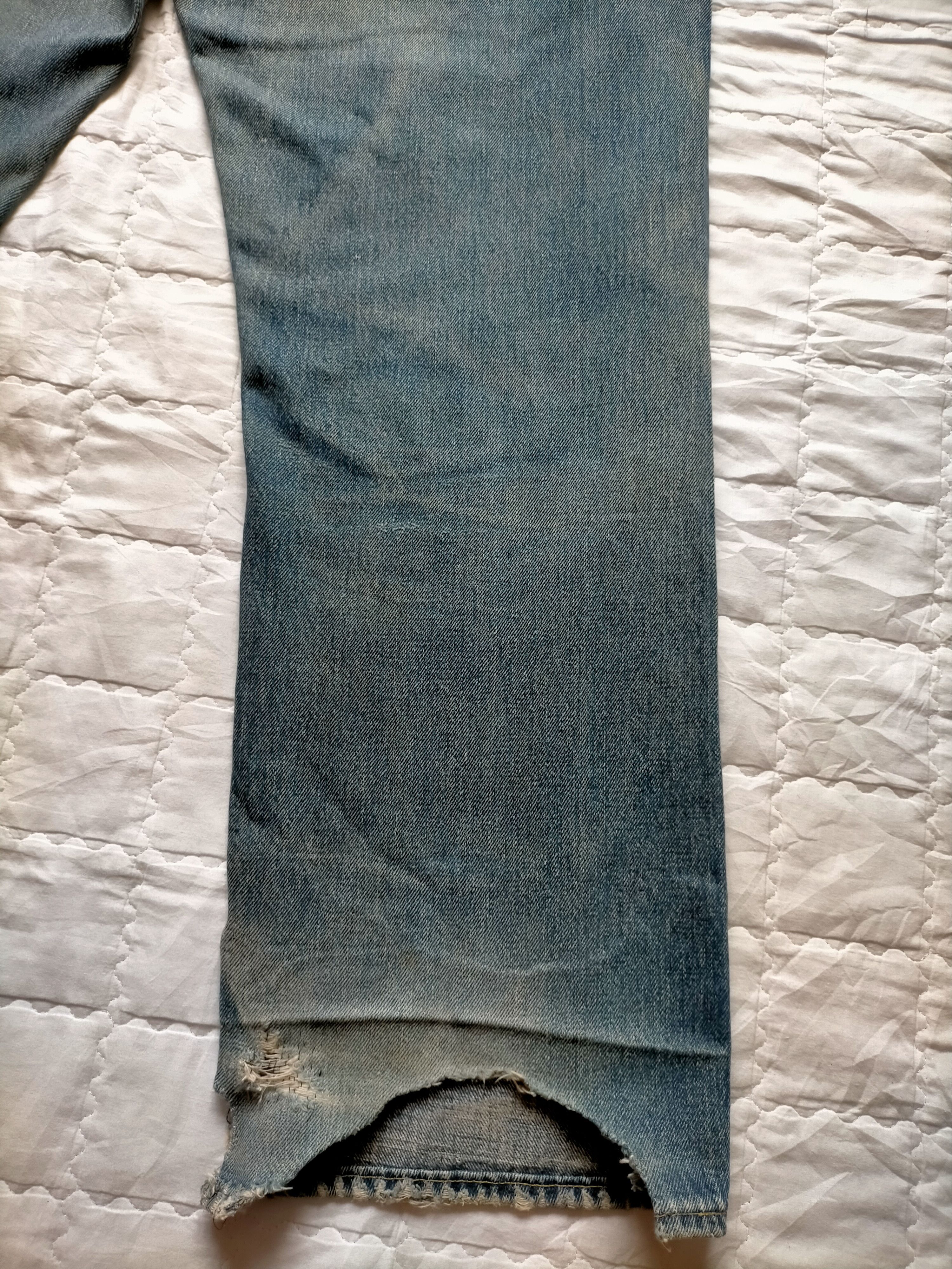 RRL Ralph Lauren RRL Ralph Lauren Selvedge Distressed Blue Jeans Size US 34 / EU 50 - 14 Thumbnail