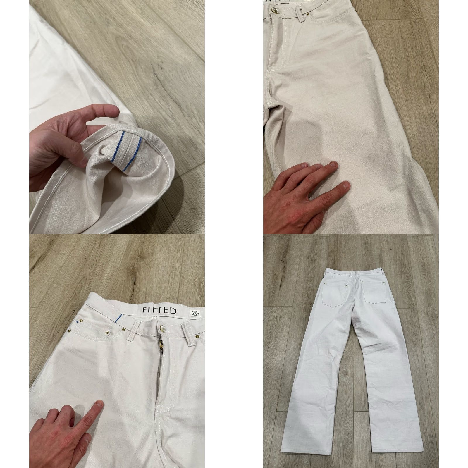 Vintage FITTED Underground Jeans Ivory 32x30 Denim Straight Mens Regular Made In NY Japanese Selvedge Size US 32 / EU 48 - 8 Thumbnail