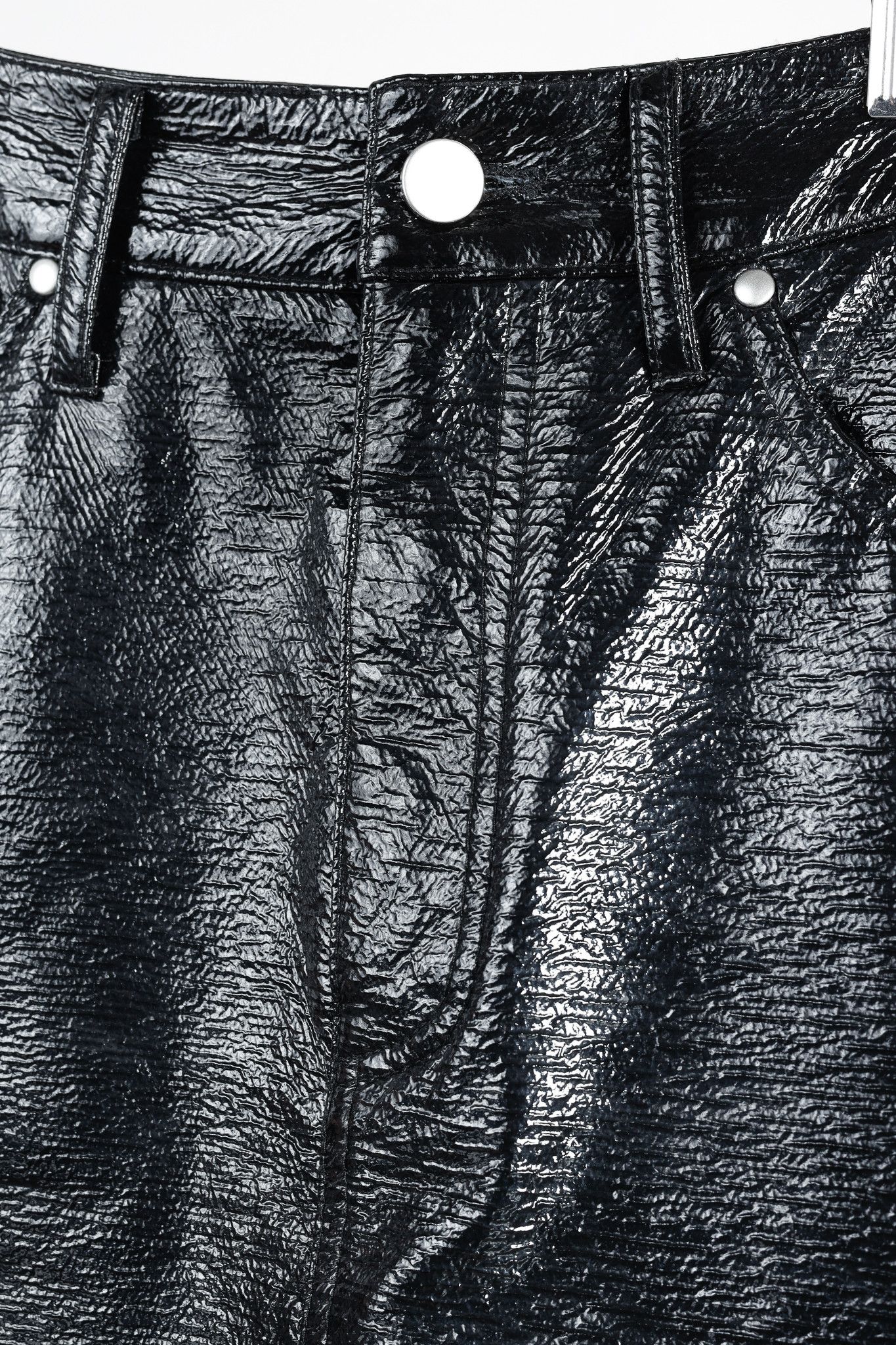 Designer Beaufille Latona Black Patent Faux-Leather Skirt Size 26" / US 2 / IT 38 - 7 Thumbnail