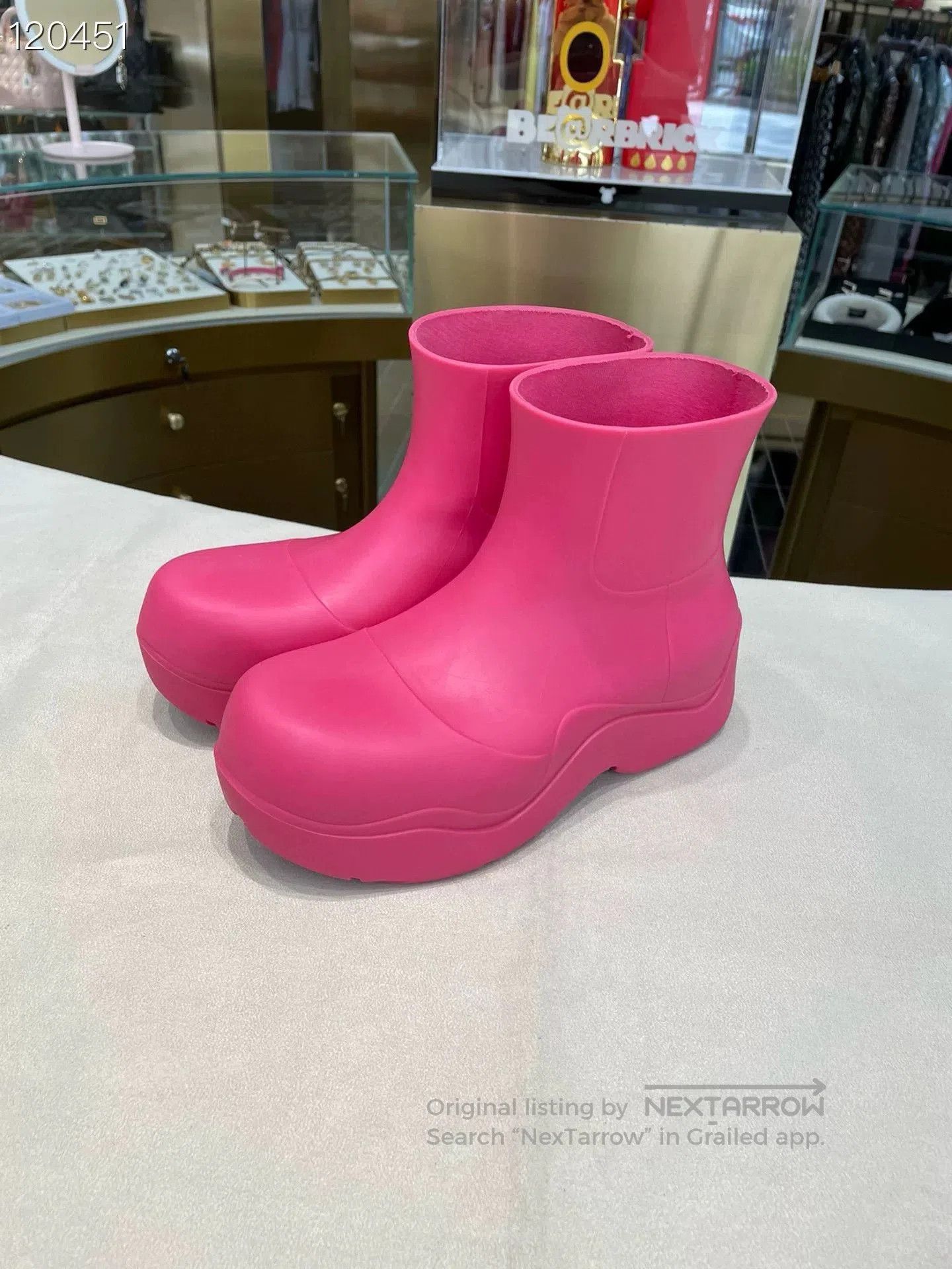 Bottega Veneta BV 079572 v571 Pink Thick. Size US 4 / IT 34 - 2 Thumbnail