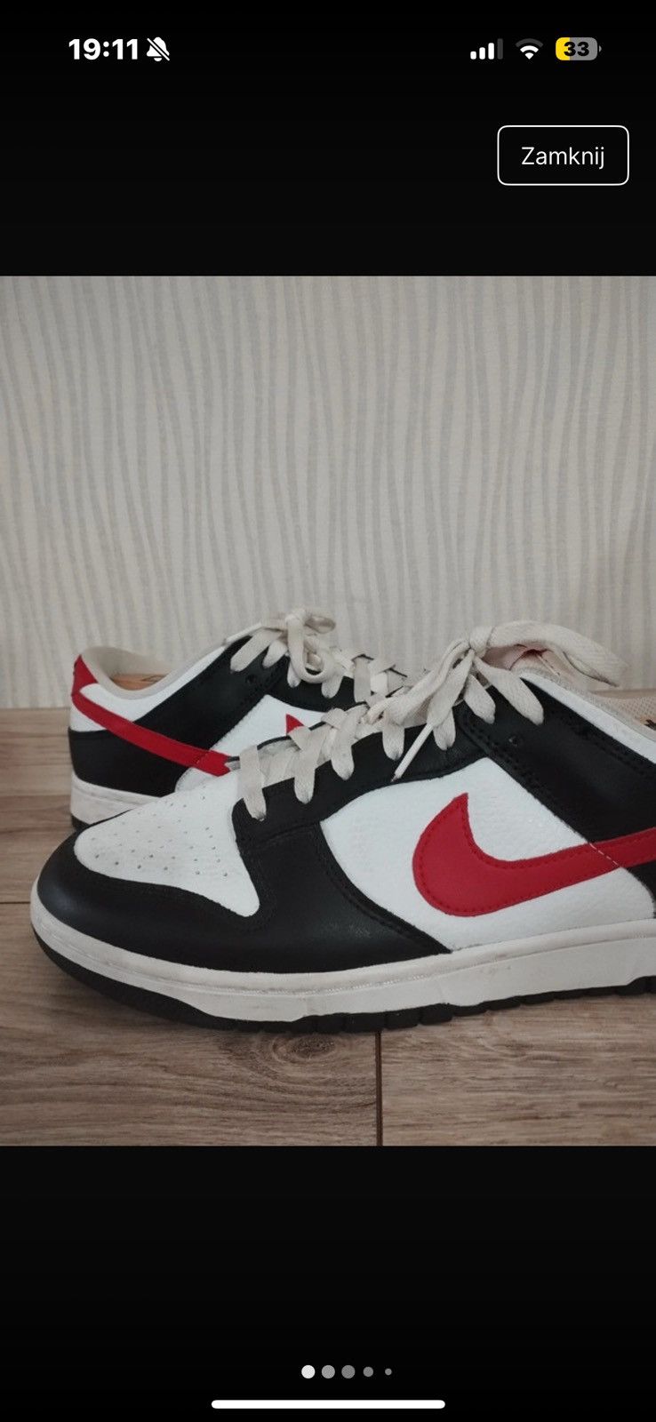 Nike Nike Dunk Low Retro Red Swoosh Panda size 44,5 Size US 10.5 / EU 43-44 - 2 Thumbnail