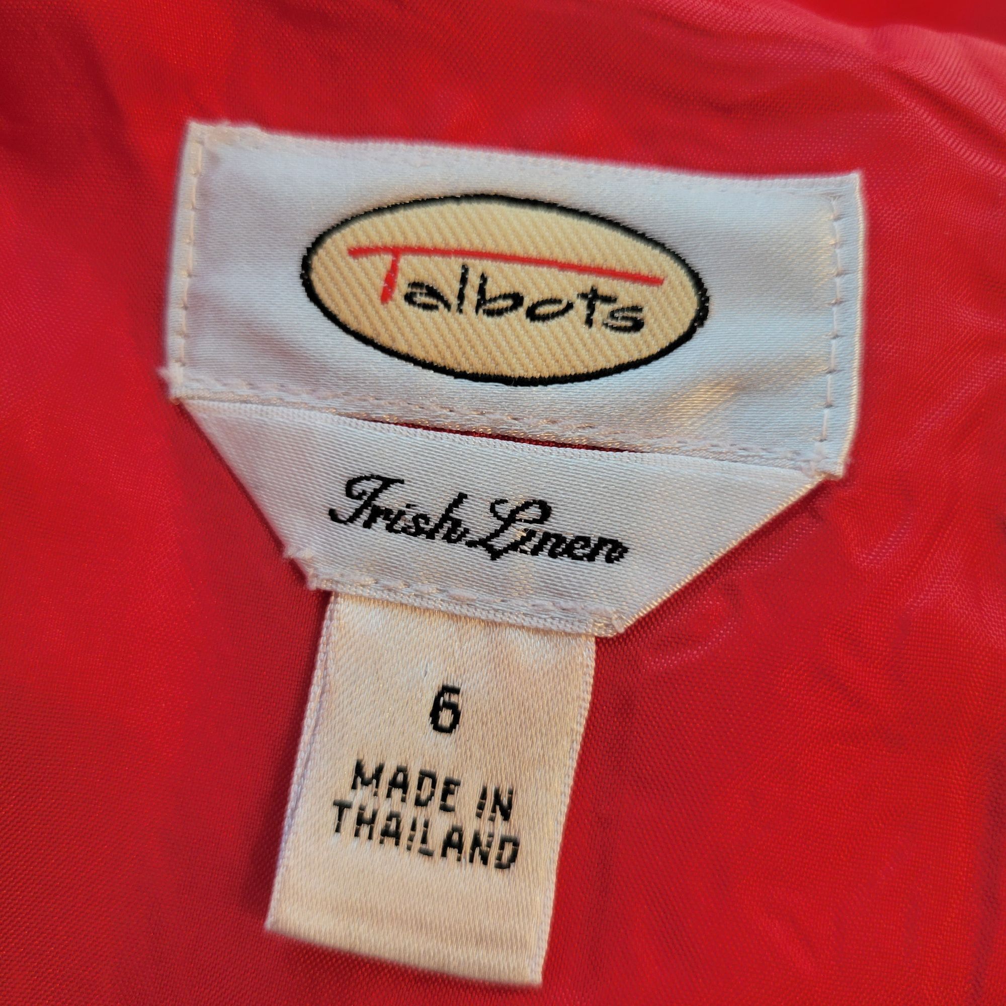 Talbots Talbots Sleeveless Red Sheath Dress 6 Irish Linen Back Slit Size M / US 6-8 / IT 42-44 - 3 Thumbnail