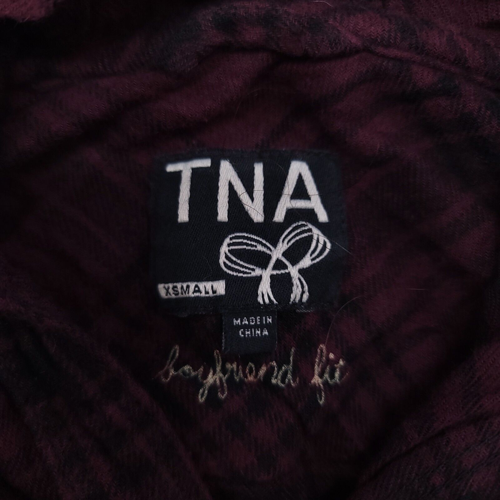 TNA TNA Button Up Hoodie Womens Size Extra Small XS Maroon Black Size XS / US 0-2 / IT 36-38 - 3 Thumbnail