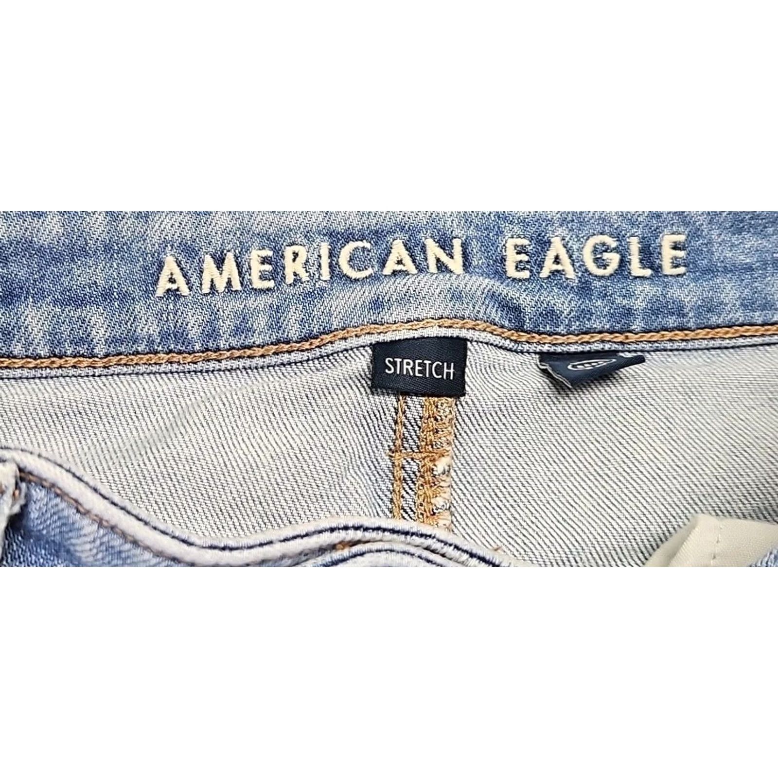 American Eagle Outfitters VINTAGE American Eagle Outfitters Y2K Wide Leg Cargo Jeans Womens 2 Light Wash Carpenter Baggy Size 42" / US 20 - 6 Thumbnail