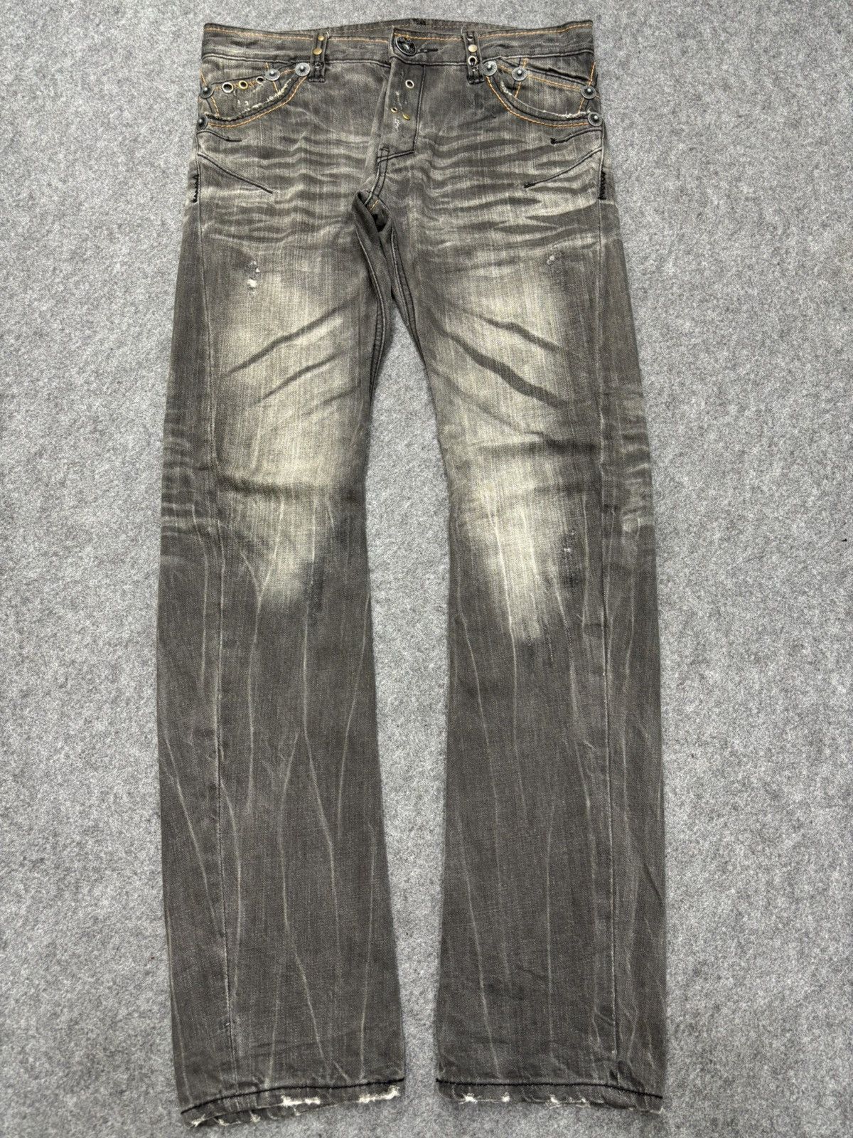 Japanese Brand 💥Twisted Leg💥Back Vtg Trim Co Sick Fades Mild Denim F668 Size US 34 / EU 50 - 25 Thumbnail