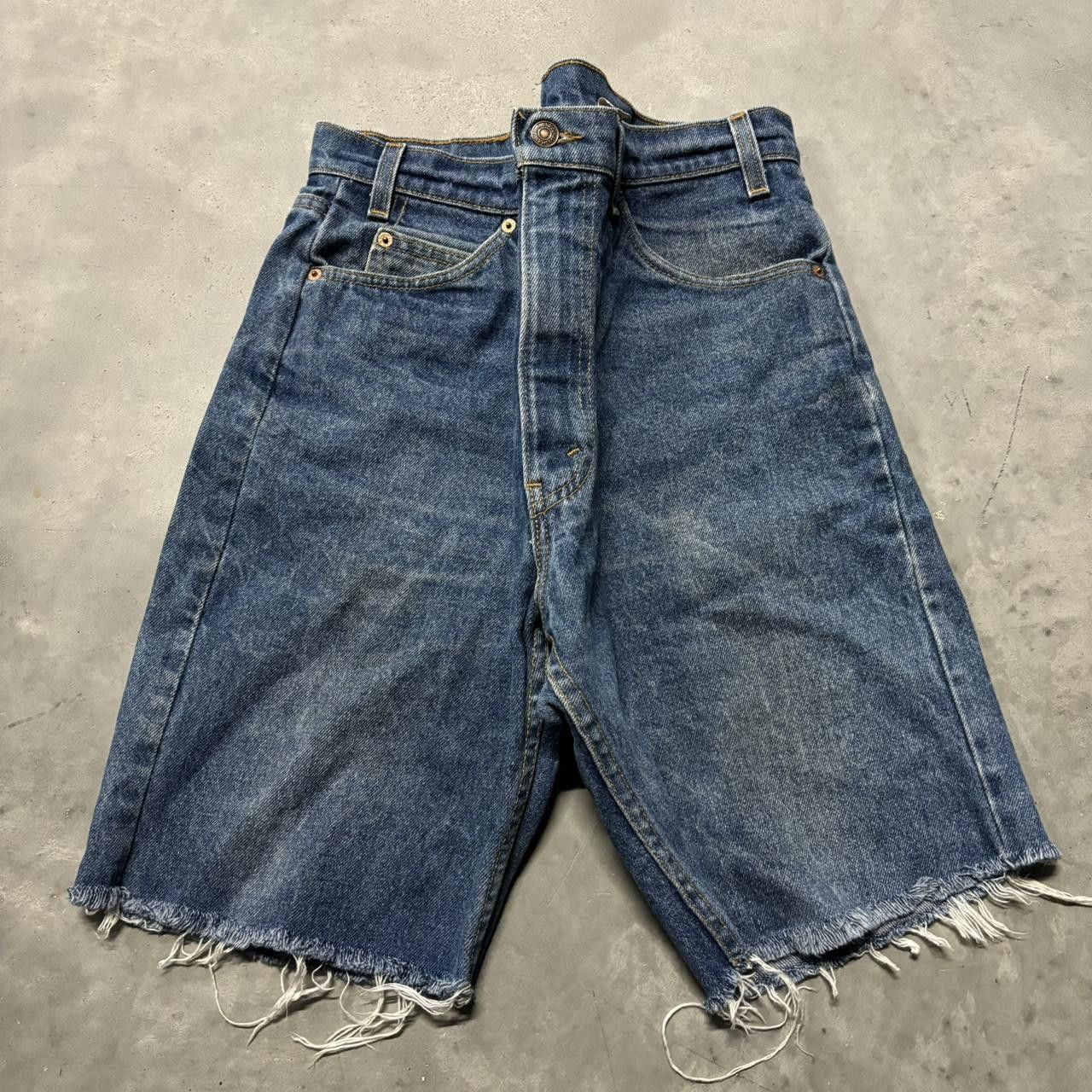 Levi's × Vintage Crazy Vintage 90s Grunge Levi’s Orange Tab Cut Off Denim Jean Shorts Jorts! Size US 35 - 2 Thumbnail