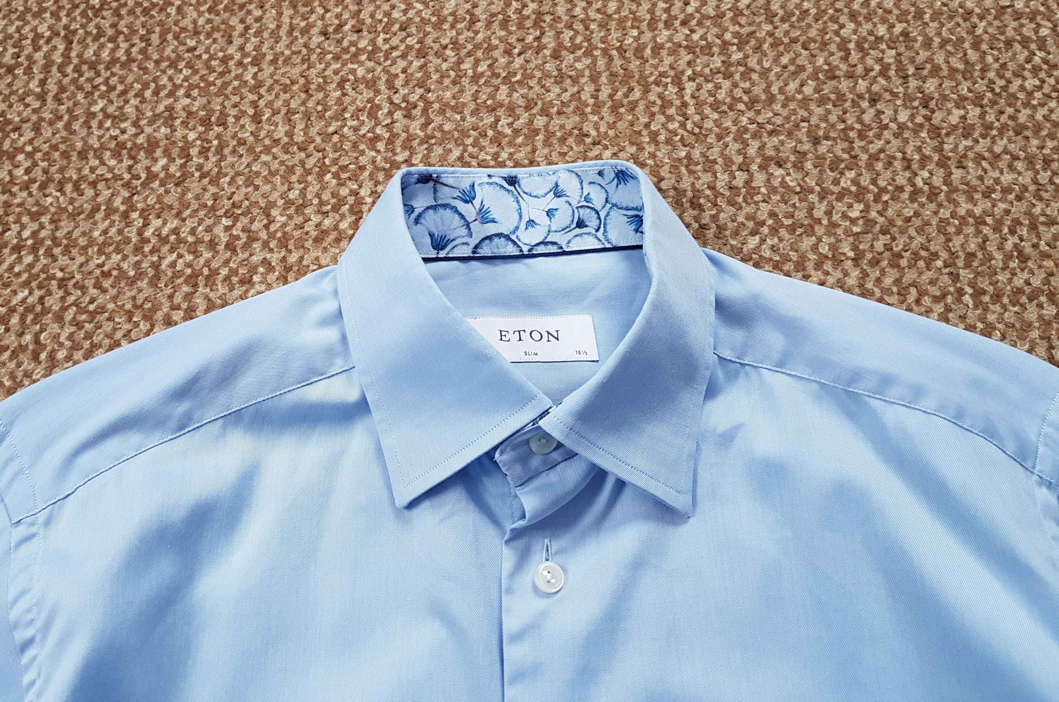 Eton Eton Men's Long Sleeve Blue Shirt Button Up Slim sz 39 15.5 Size US M / EU 48-50 / 2 - 3 Thumbnail