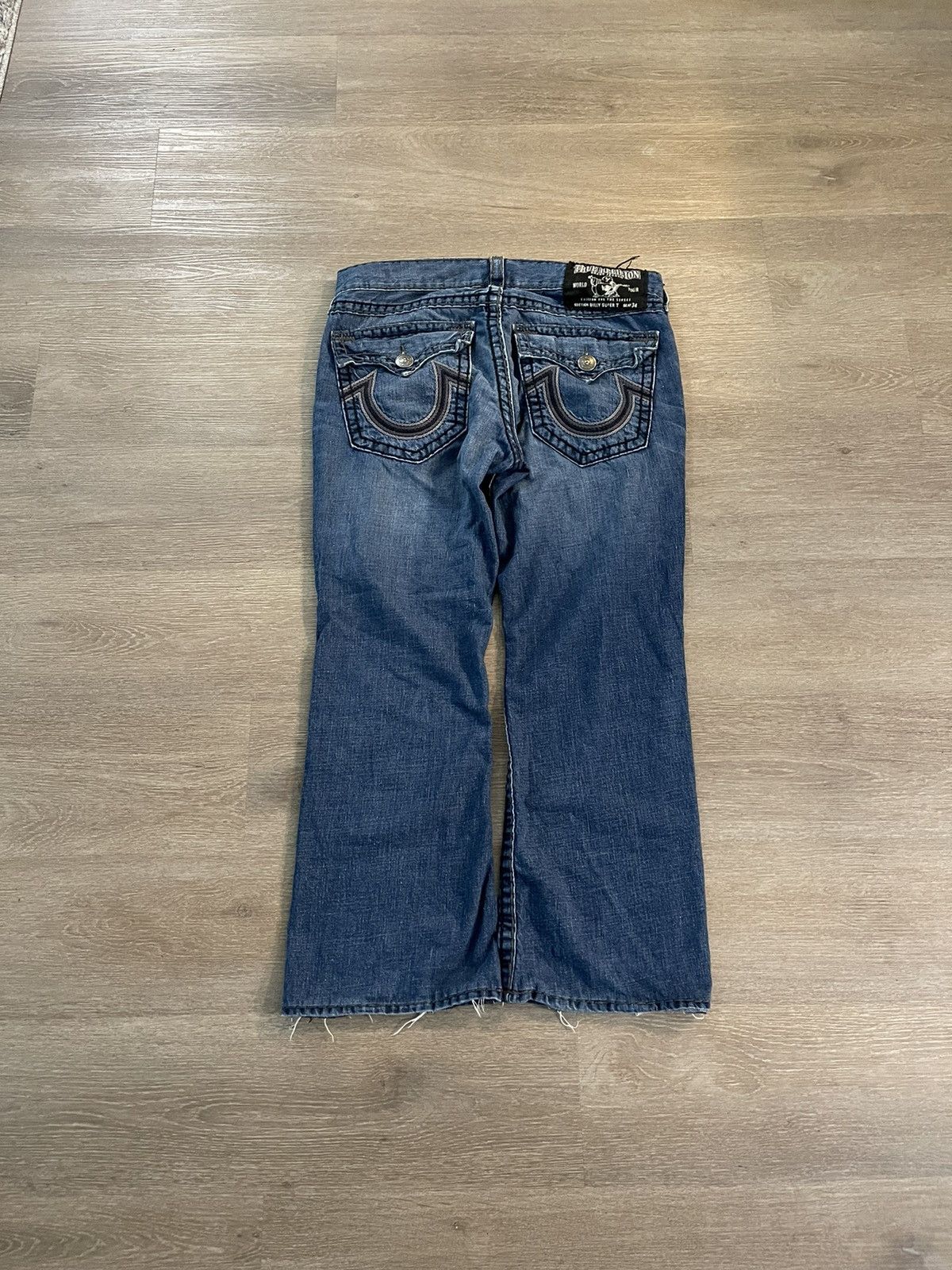 True Religion × Vintage VINTAGE TRUE RELIGION STRAIGHT FIT THICK STITCH DENIM JEANS Size US 34 / EU 50 - 2 Thumbnail