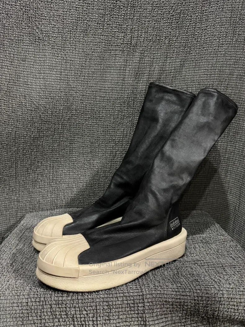 Rick Owens RICK OWENS Tall Shell-toe Lamb Leather God Boot Size US 7.5 / EU 40-41 - 1 Thumbnail