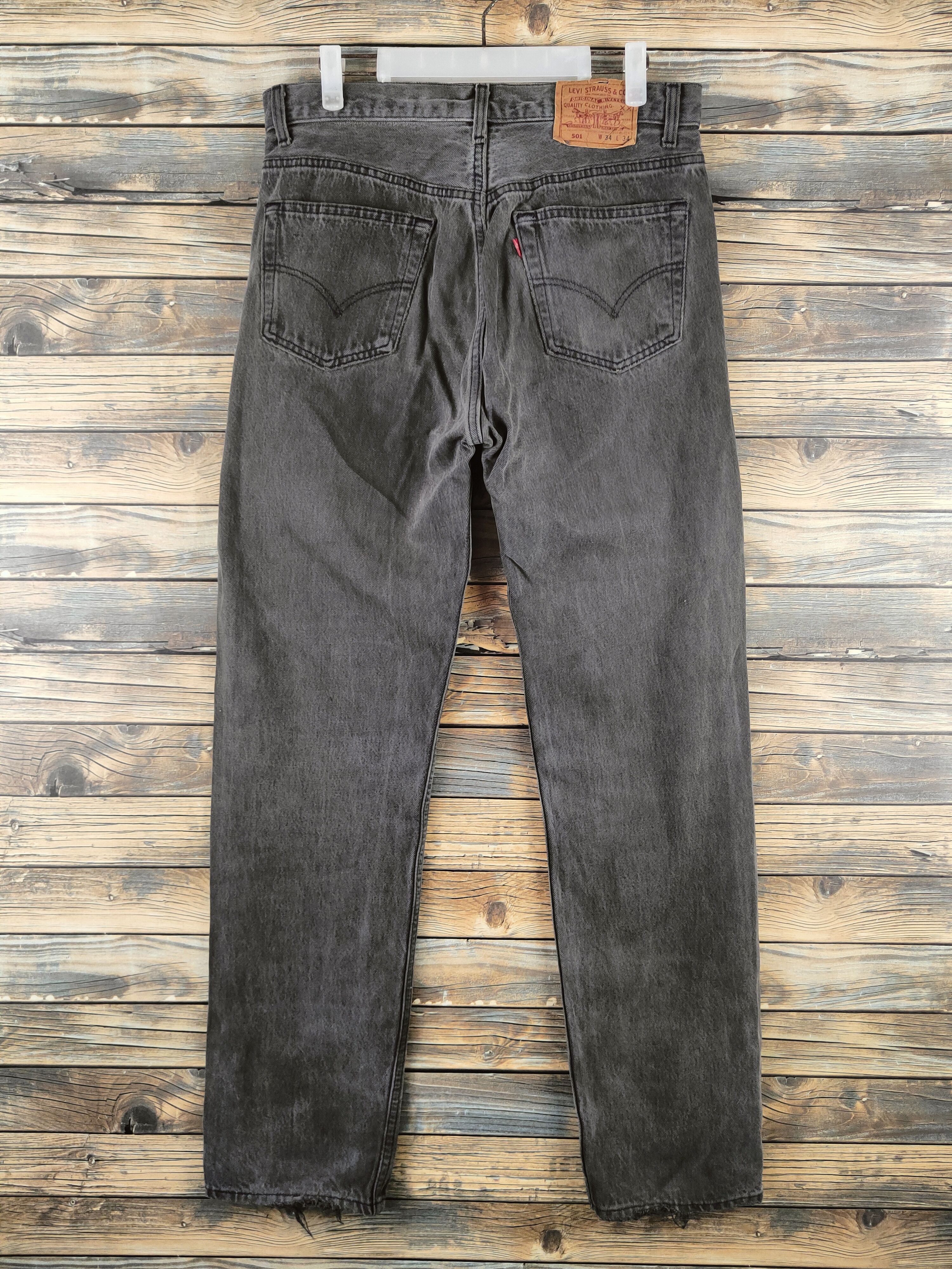 Levi's 501 Levi's Black Distressed Ripped Jeans #S2820 Size US 33 - 7 Thumbnail