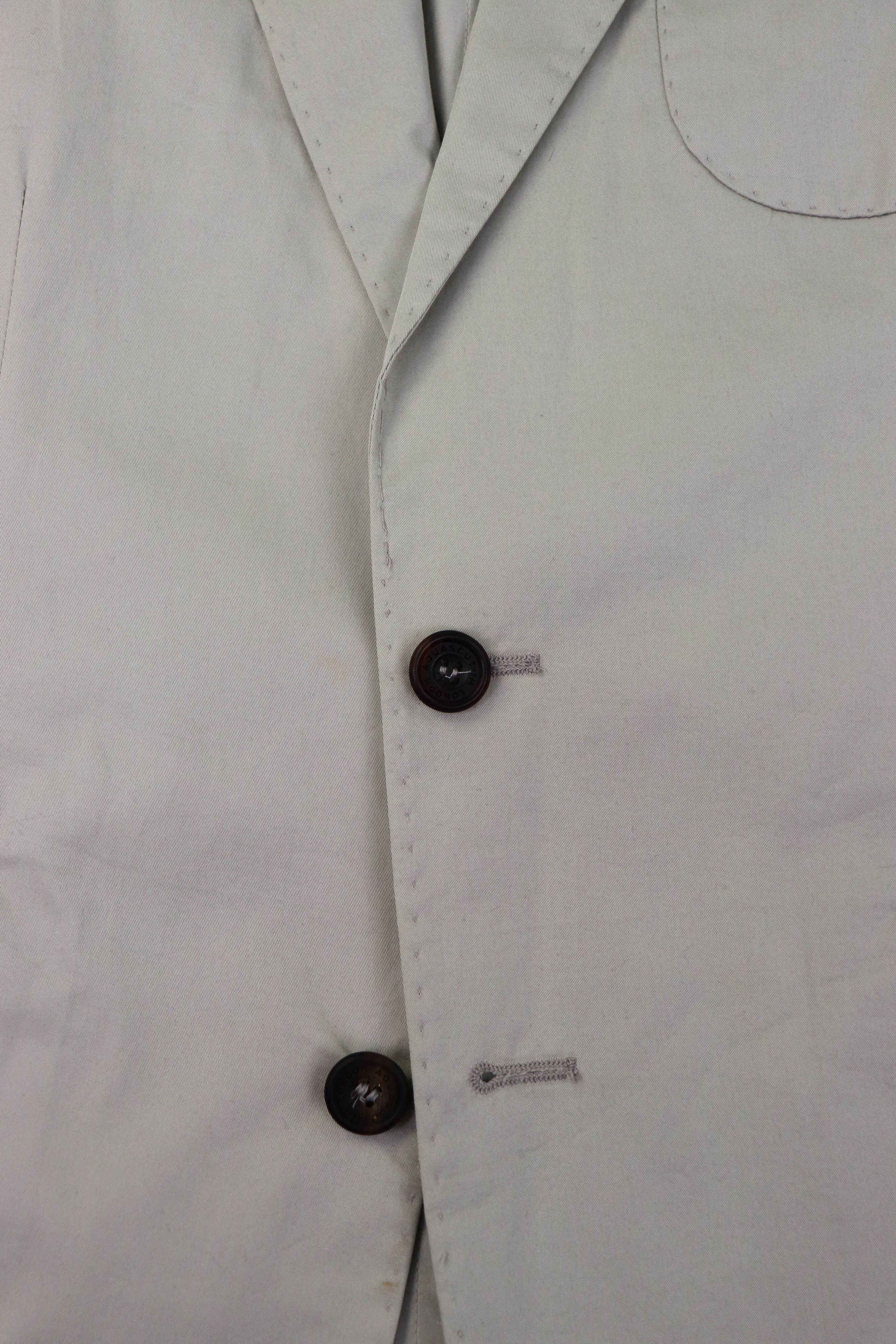 Aquascutum Aquascutum Made in Italy Light Beige Cotton Blazer Jacket Size 40S - 9 Thumbnail