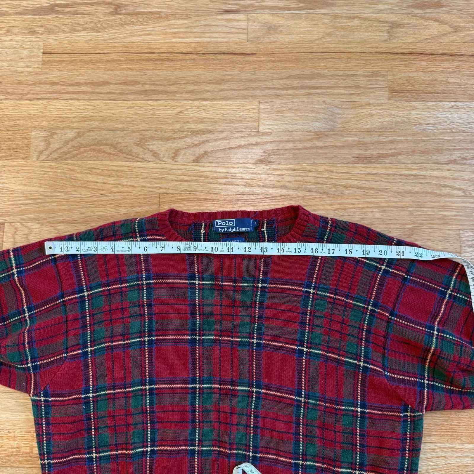 Polo Ralph Lauren Vintage Polo Ralph Lauren Cotton Plaid Sweater Size US M / EU 48-50 / 2 - 3 Thumbnail