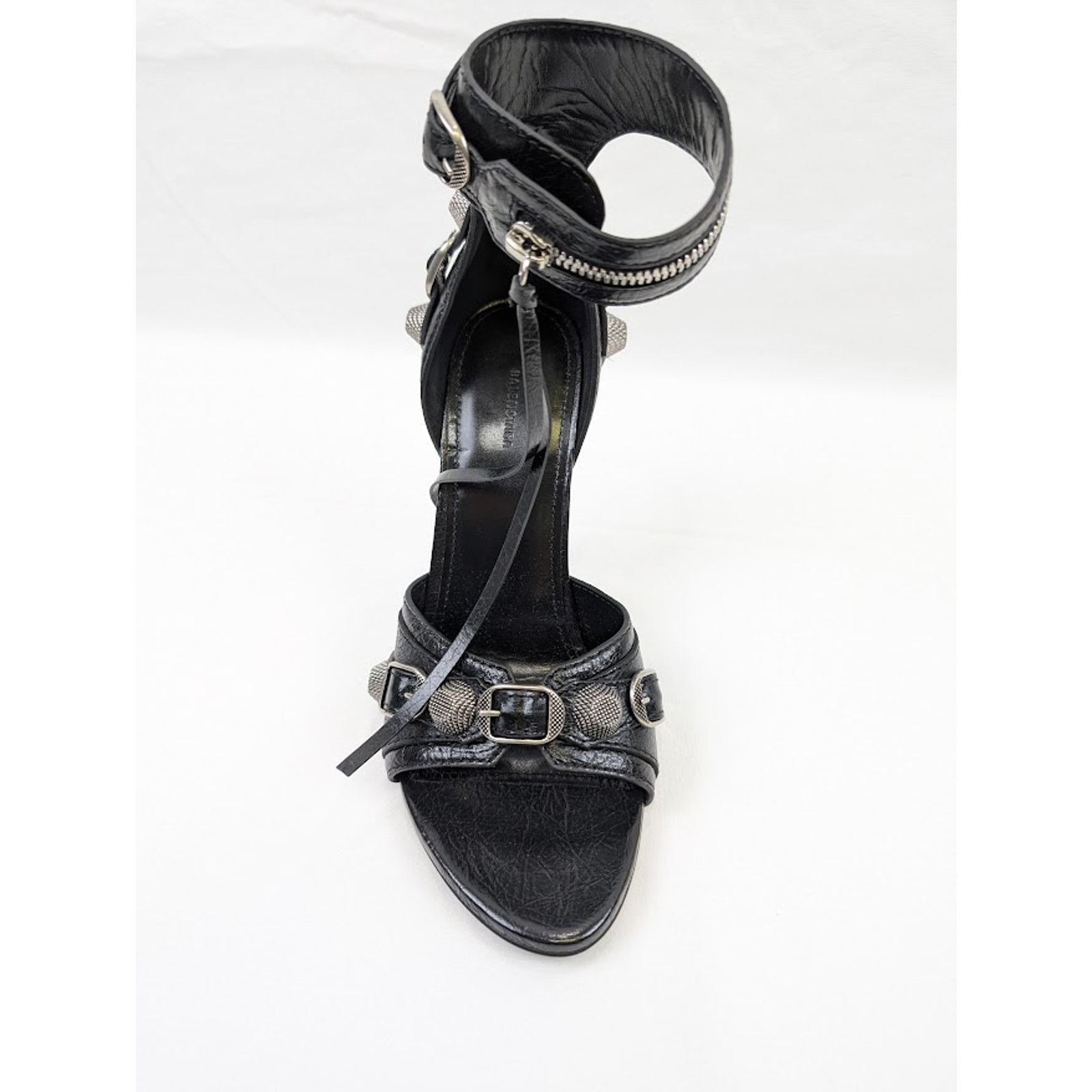 Balenciaga o1rshd1 Arena ABS Cagole Sandal H110 in Black/Aged Nikel Size US 8 / IT 38 - 7 Thumbnail