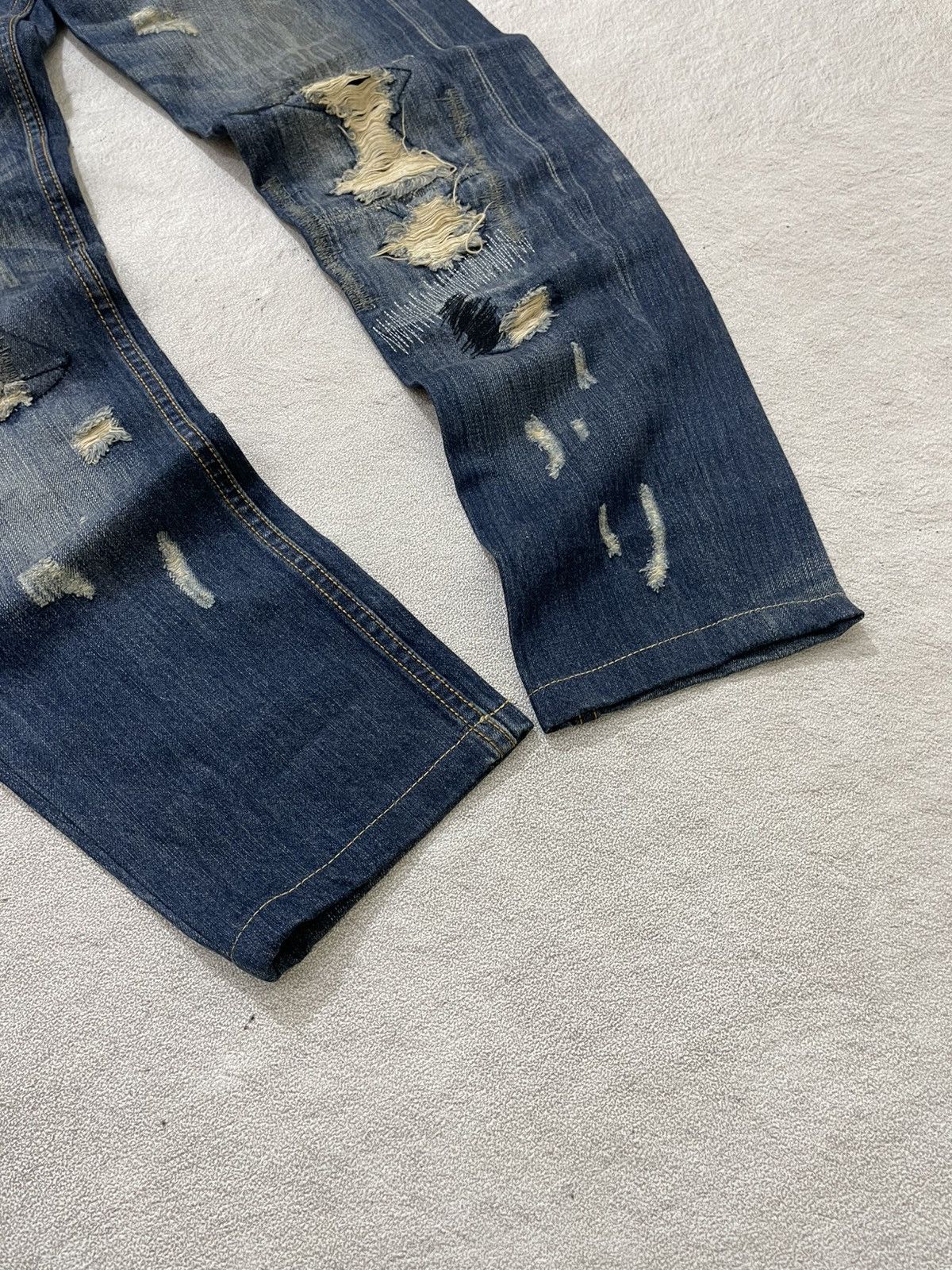 Japanese Brand 00s Kapital Heavy Distressed Patchwork Denim Grunge if6 LGB Size US 30 / EU 46 - 6 Thumbnail