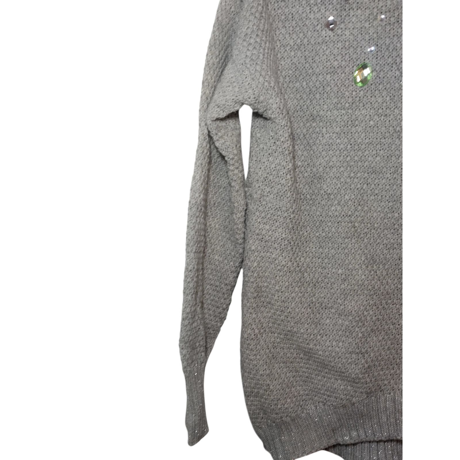 Route 66 Route 66 Sweater Long Sleeves Rhinestones Knit Gray Sz Md Size M / US 6-8 / IT 42-44 - 8 Thumbnail