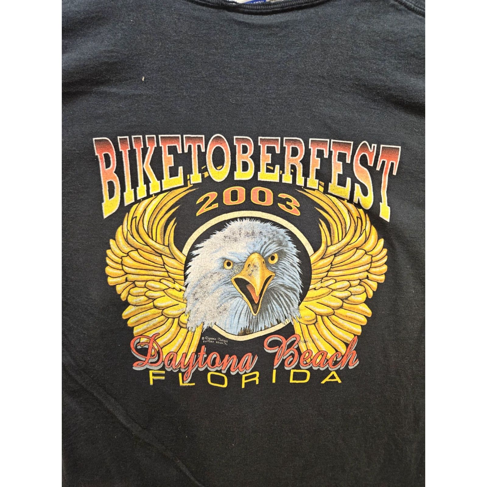 Hanes VINTAGE Hanes Black Graphic T-Shirt Eagle USA Size XL Biker Tee Mens 2003 Biketoberfest Size US XL / EU 56 / 4 - 4 Thumbnail