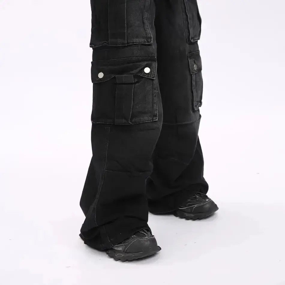 Japanese Brand Retro loose casual pocket wide leg jeans Size US 32 / EU 48 - 3 Thumbnail