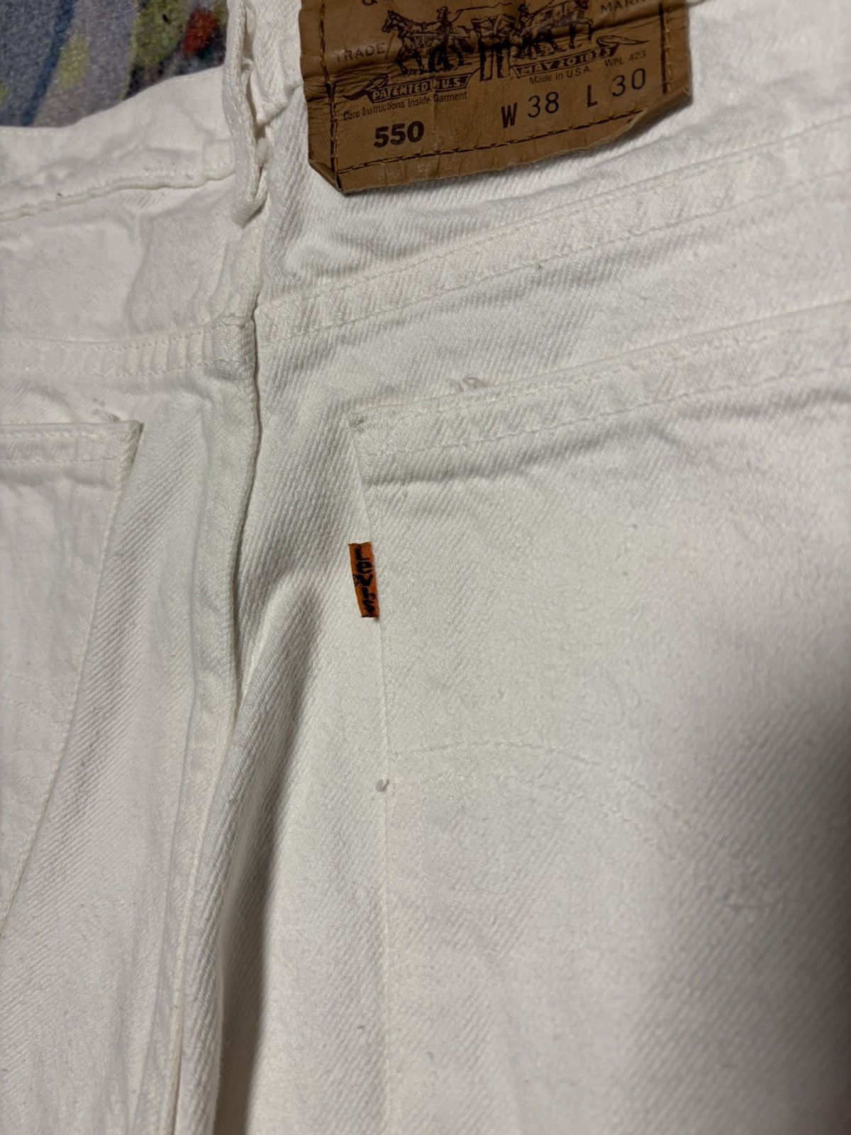 Levi's Vintage Clothing VINTAGE ORANGE TAB LEVIS WHITE DENIM JEANS Size US 38 / EU 54 - 5 Thumbnail