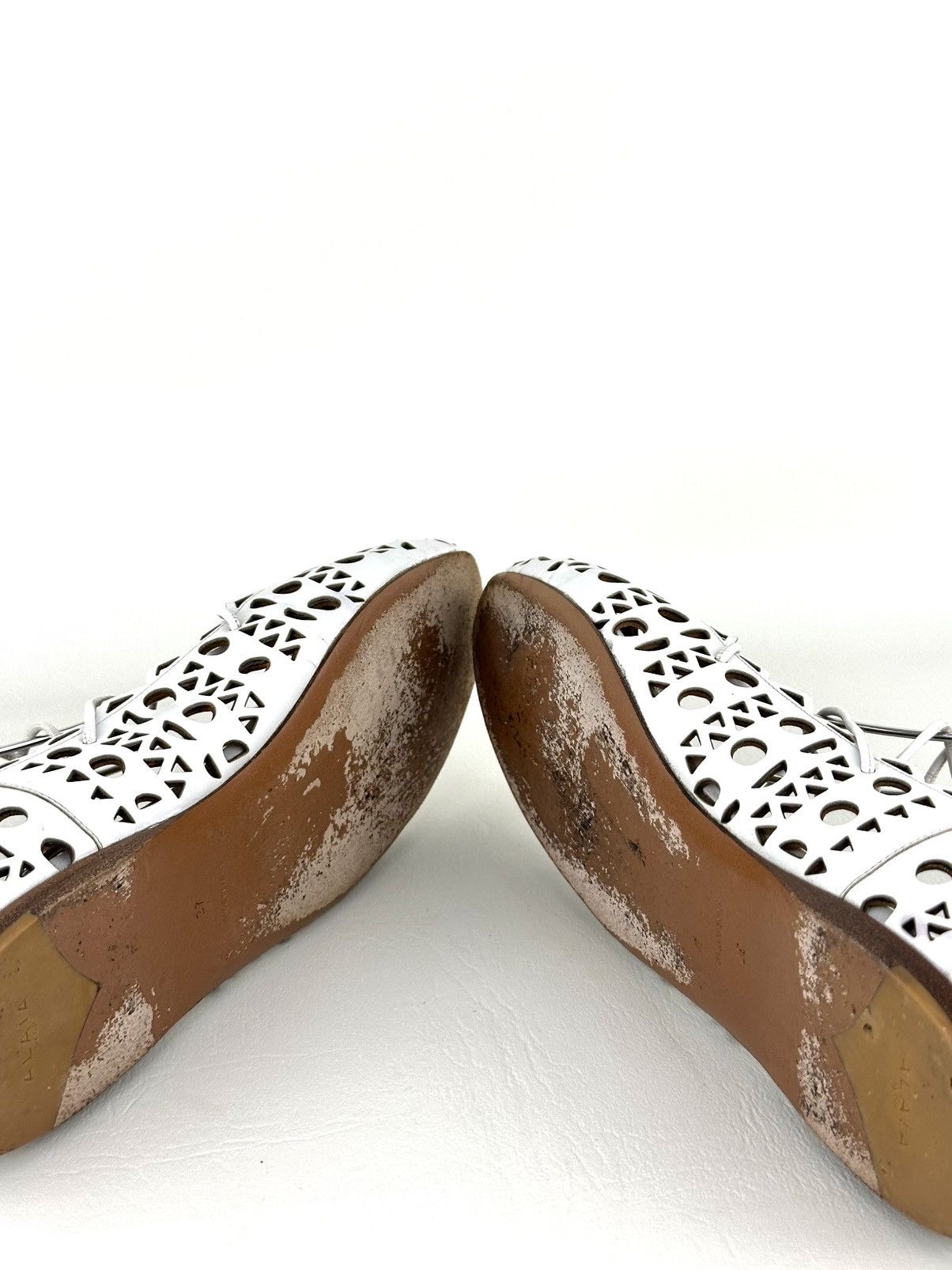 Alaia ALAIA Cut-Out Lace Up Ballet Flats Size US 7 / IT 37 - 7 Thumbnail