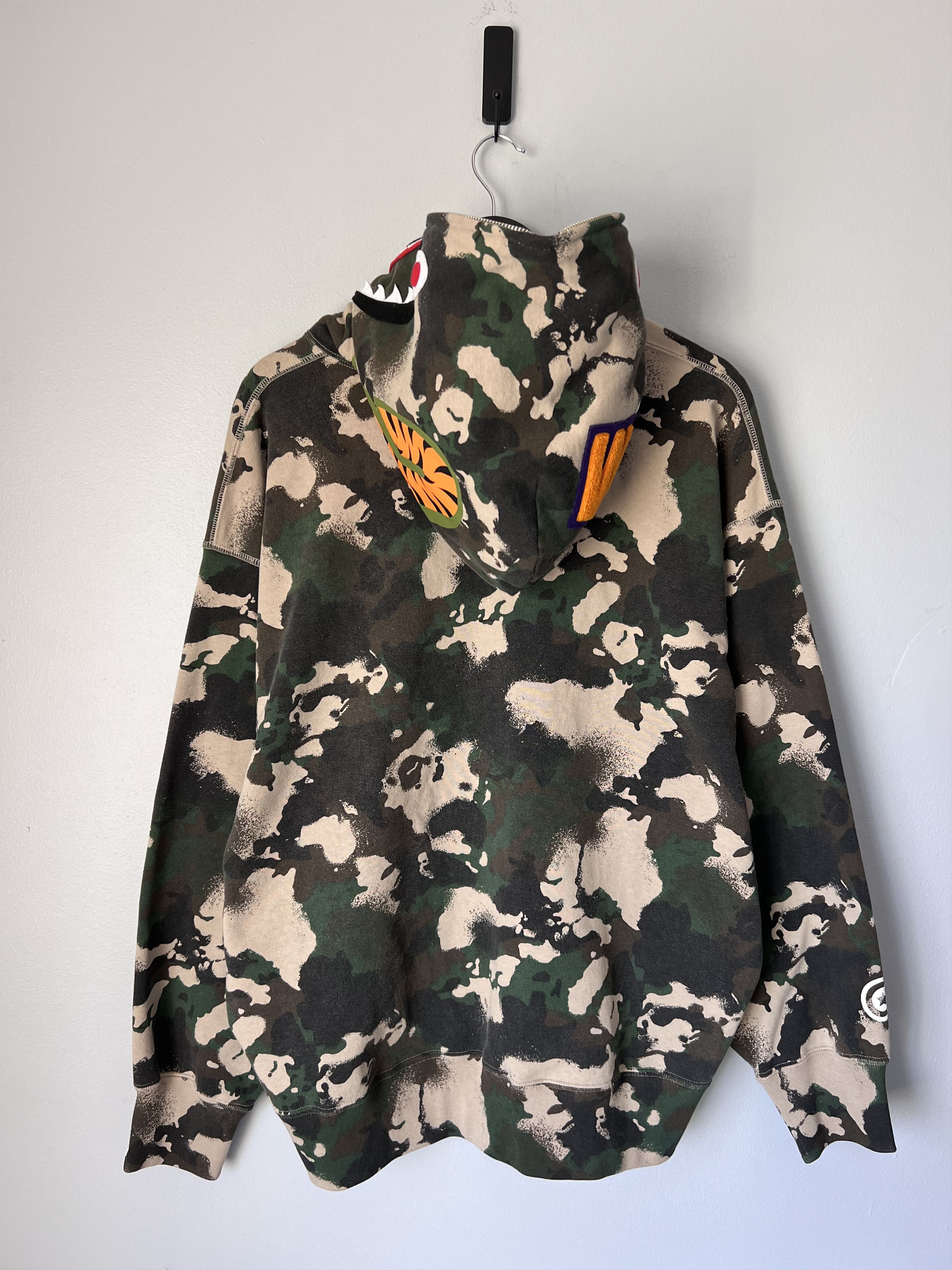 Bape Bape Map Camo Full Zip Shark Hoodie Size US L / EU 52-54 / 3 - 6 Thumbnail