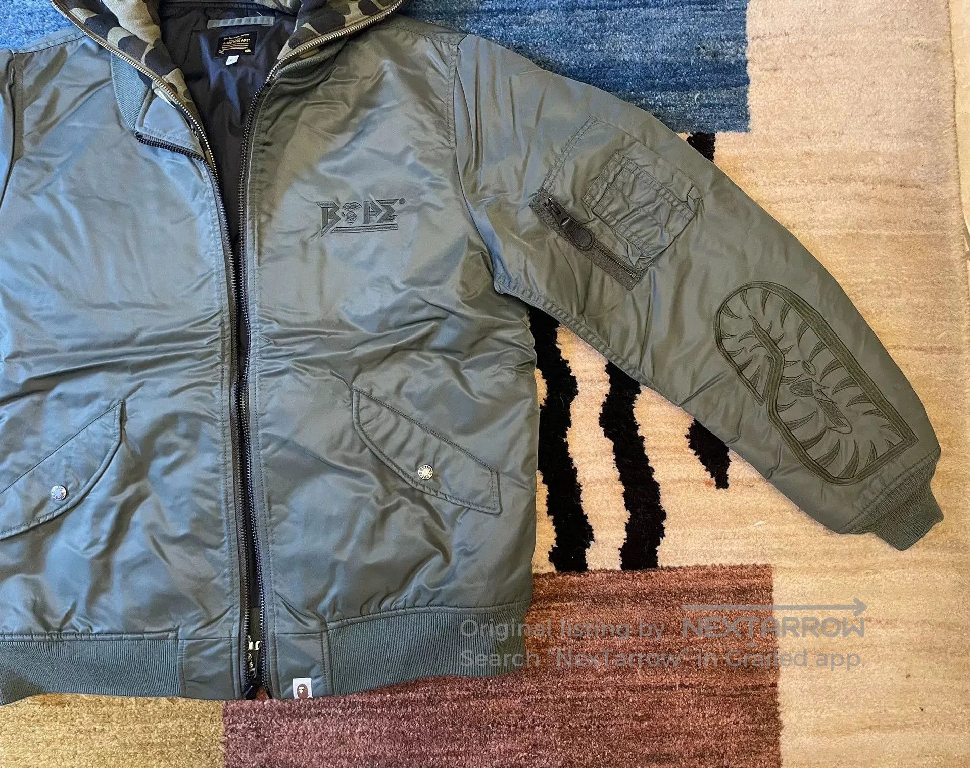 Bape Bape Classic Shark Hat Flight Jacket. Size US L / EU 52-54 / 3 - 4 Thumbnail