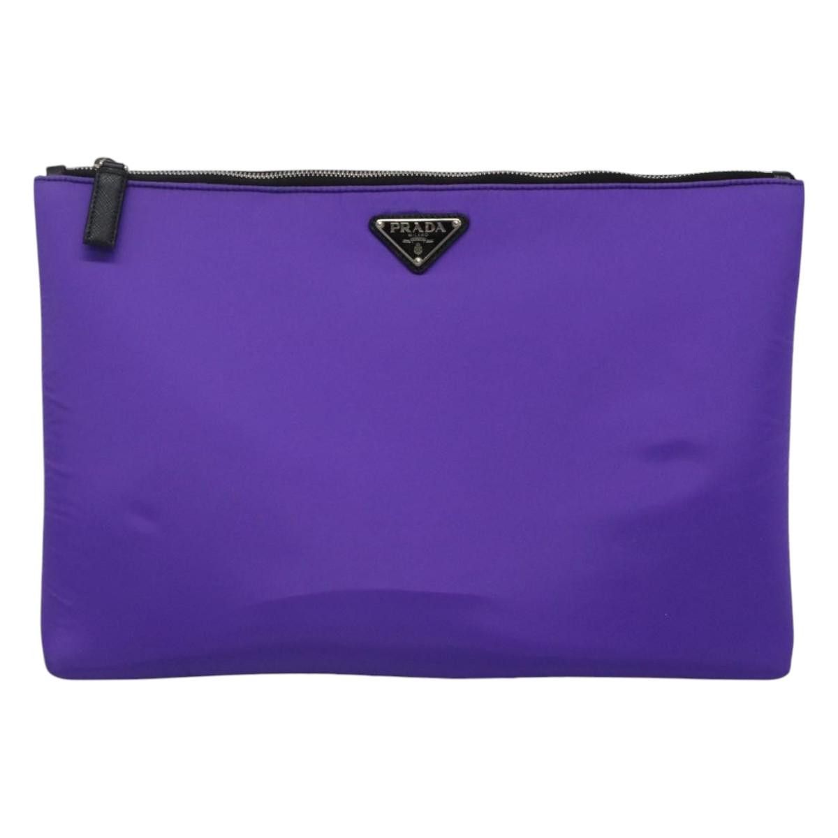 Prada Re-Nylon Purple Synthetic Clutch Bag (Pre-Owned) Size ONE SIZE - 1 Thumbnail